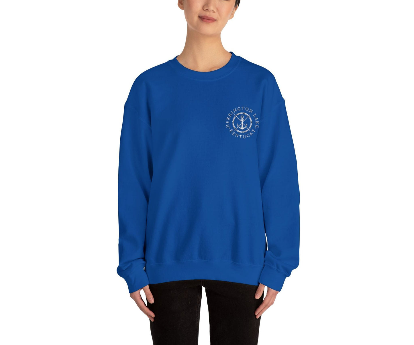 Embroidered Herrington Lake Nautical Collection Unisex Heavy Blend™ Crewneck Sweatshirt