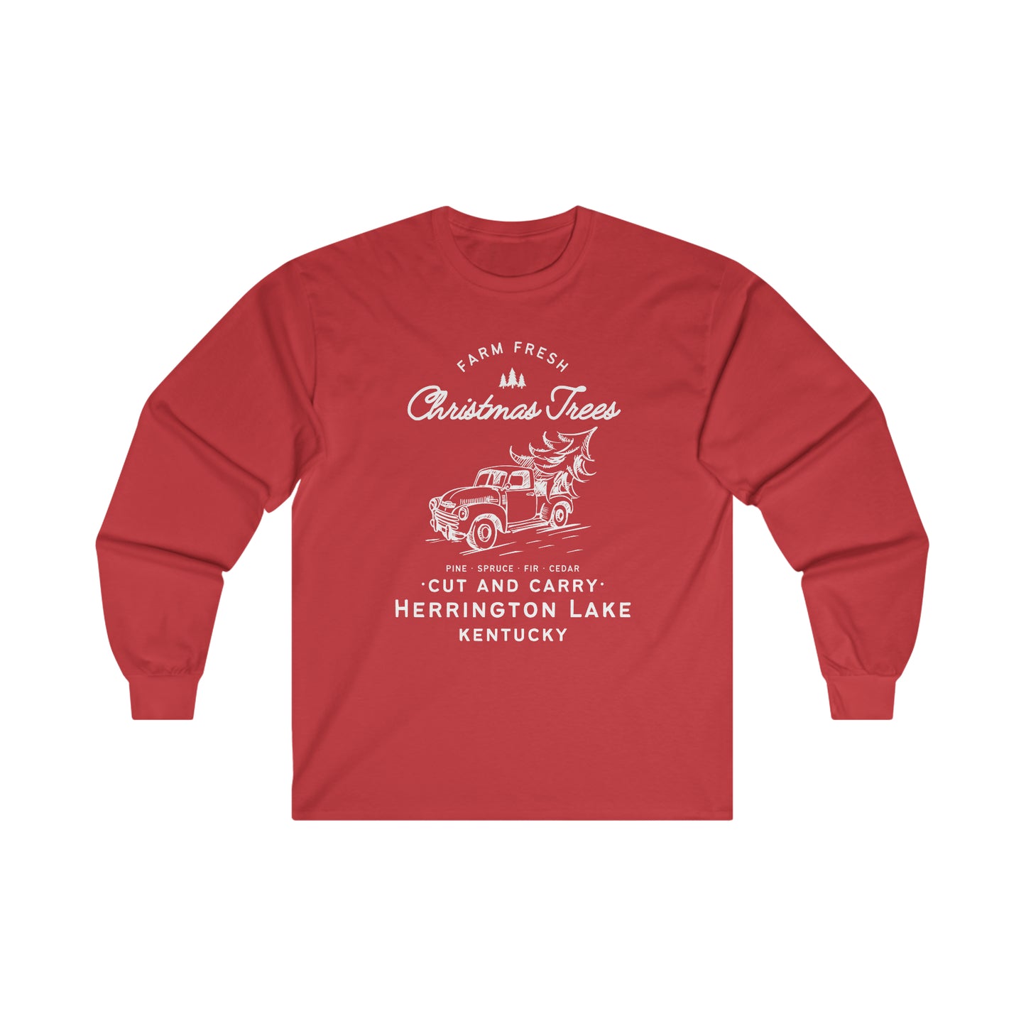 "Herrington Lake Christmas Trees" Ultra Cotton Long Sleeve Tee