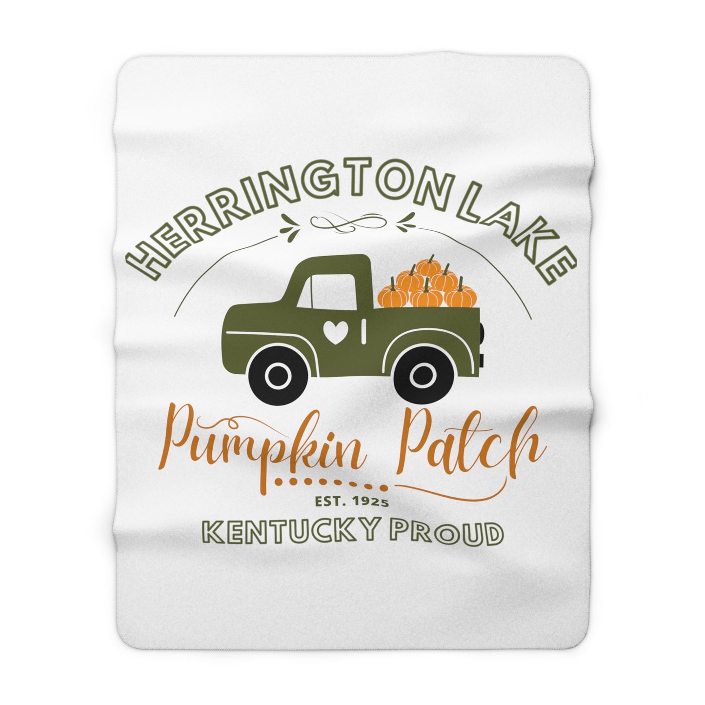 Herrington Lake Pumpkin Patch Sherpa Fleece Blanket (White)