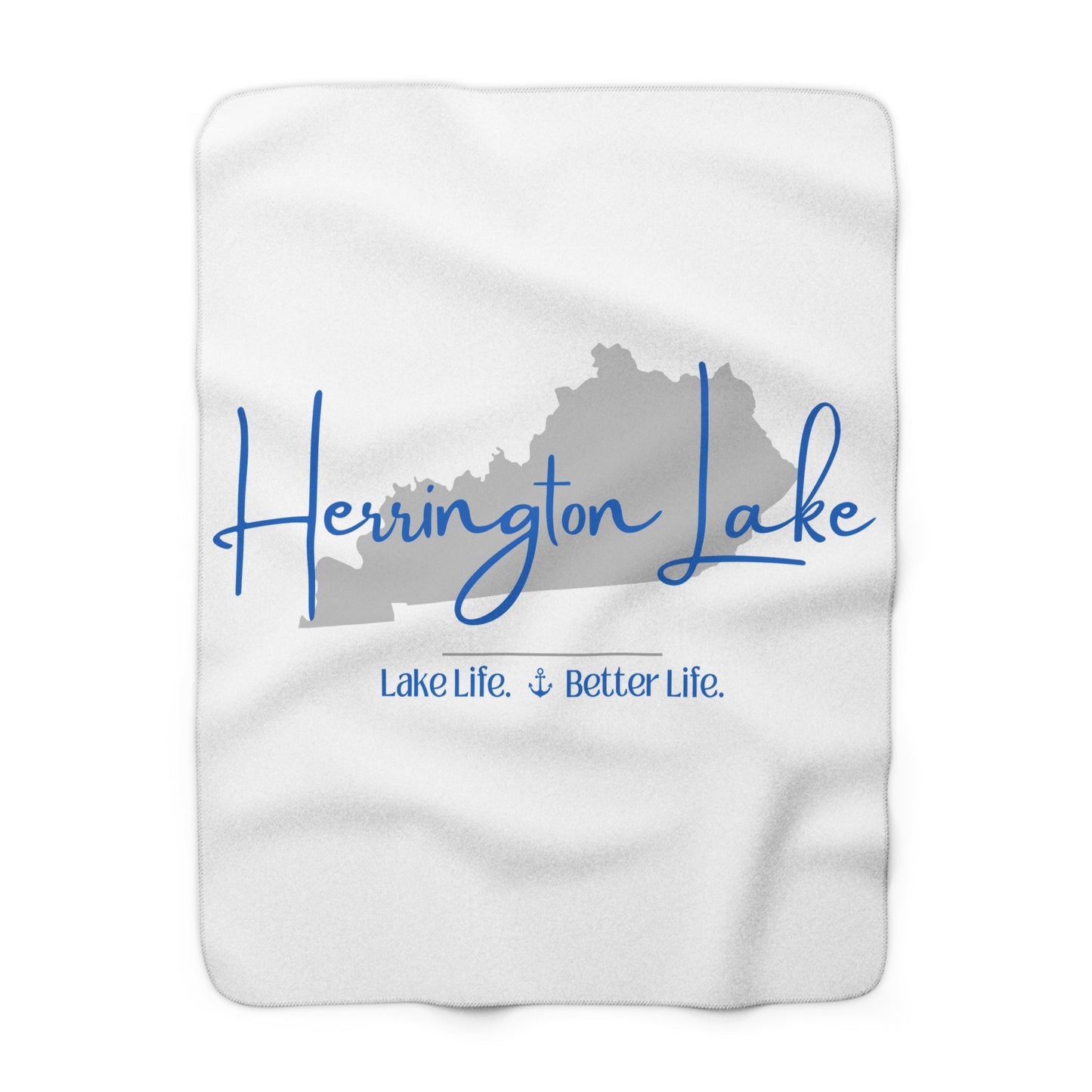 Herrington Lake Signature Collection Sherpa Fleece Blanket (White)