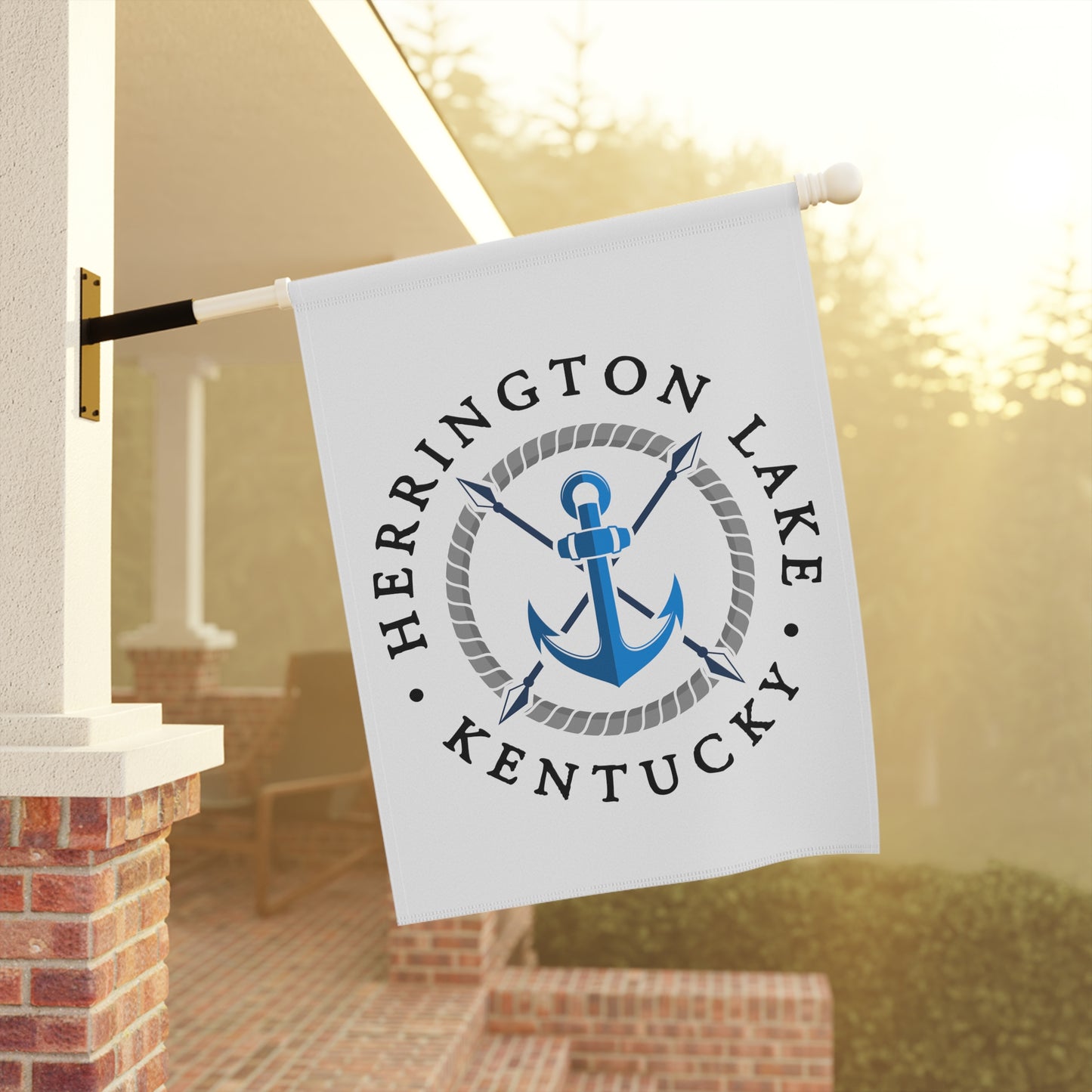 Herrington Lake Blue Anchor Nautical House Banner