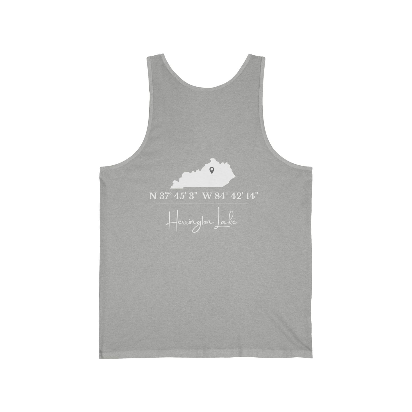 Herrington Lake Coordinates Unisex Jersey Knit Cotton Tank (Double-Sided Print)