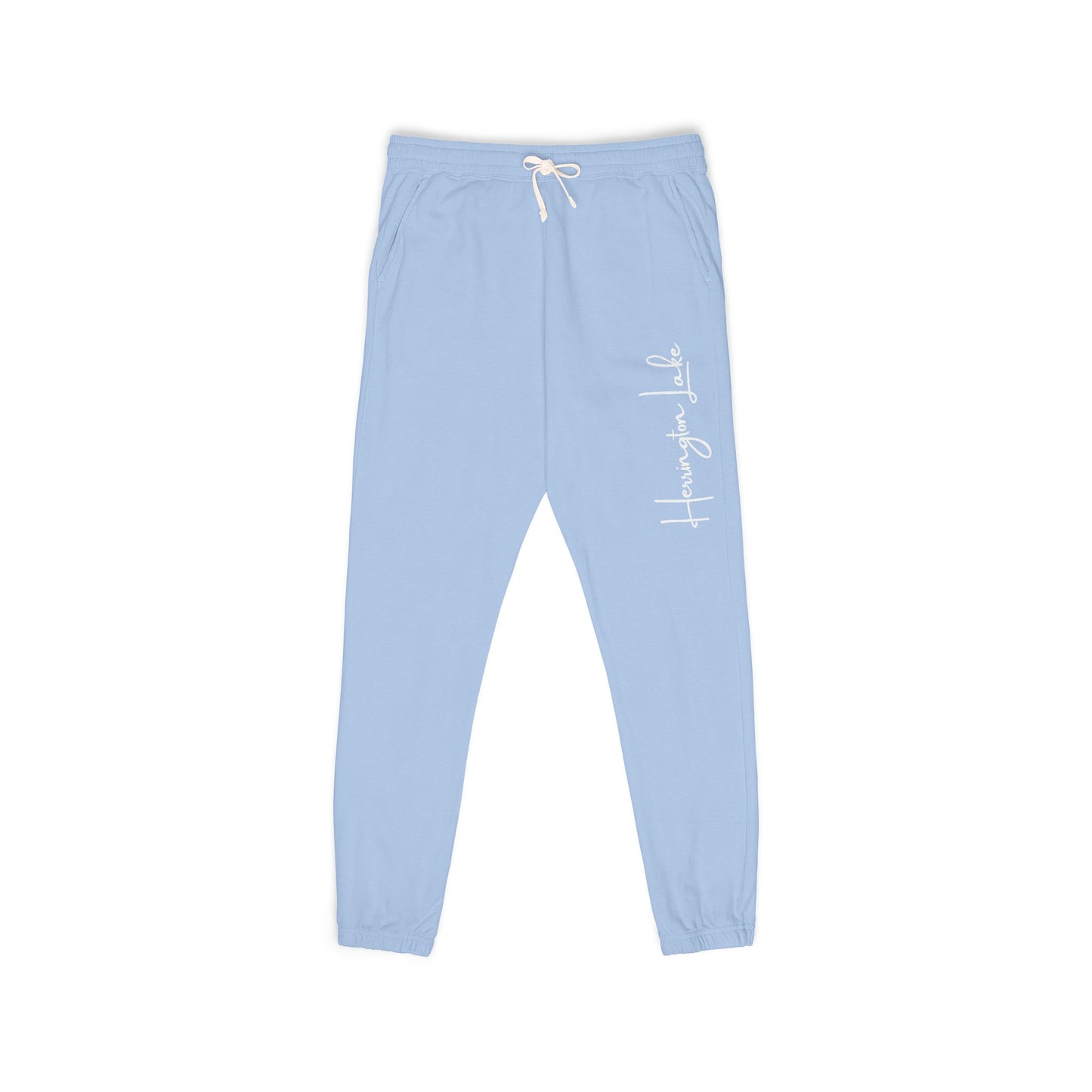 Herrington Lake Script Logo Unisex Garment-Dyed Fleece Sweatpants