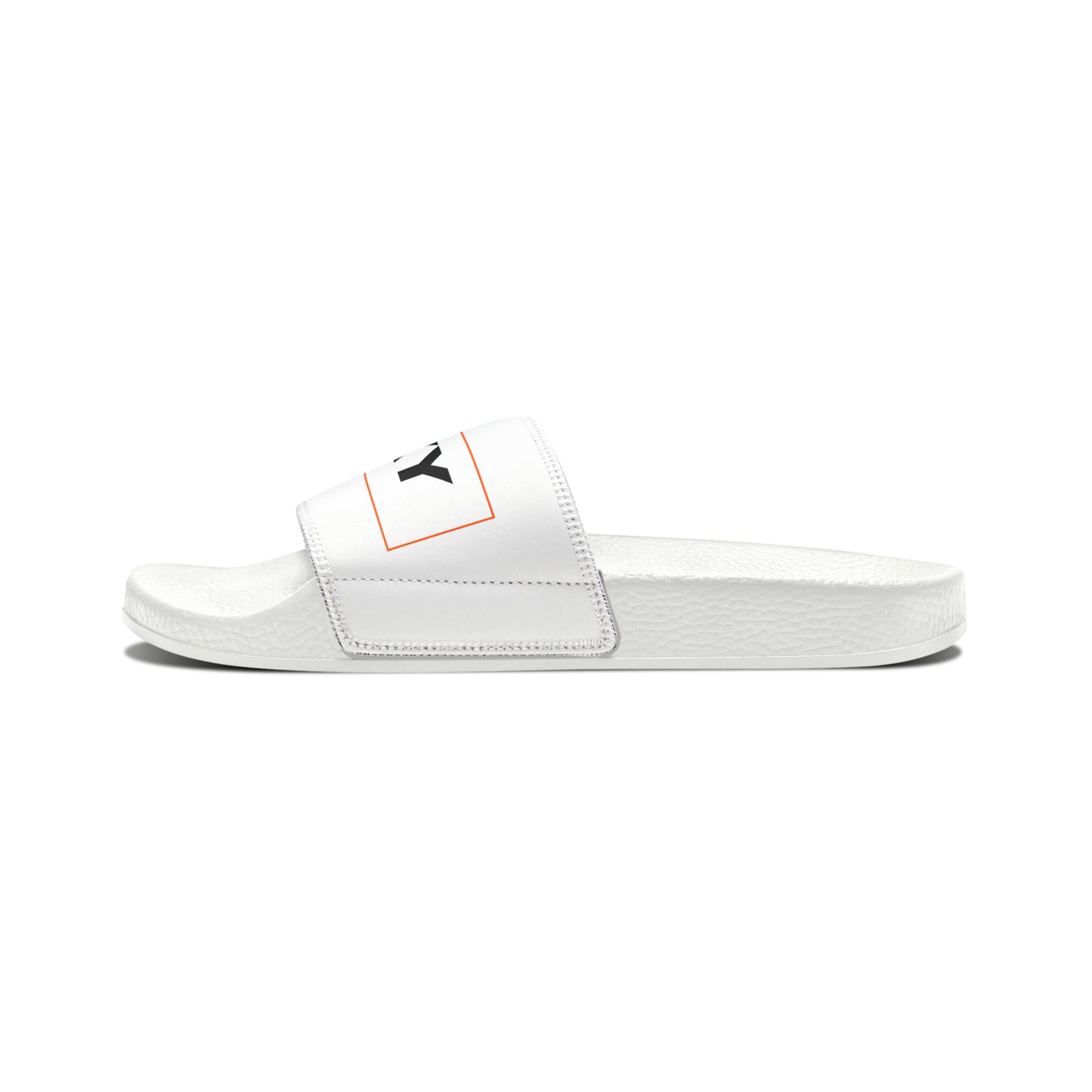 Men's HLKY Logo Slide Sandals, White