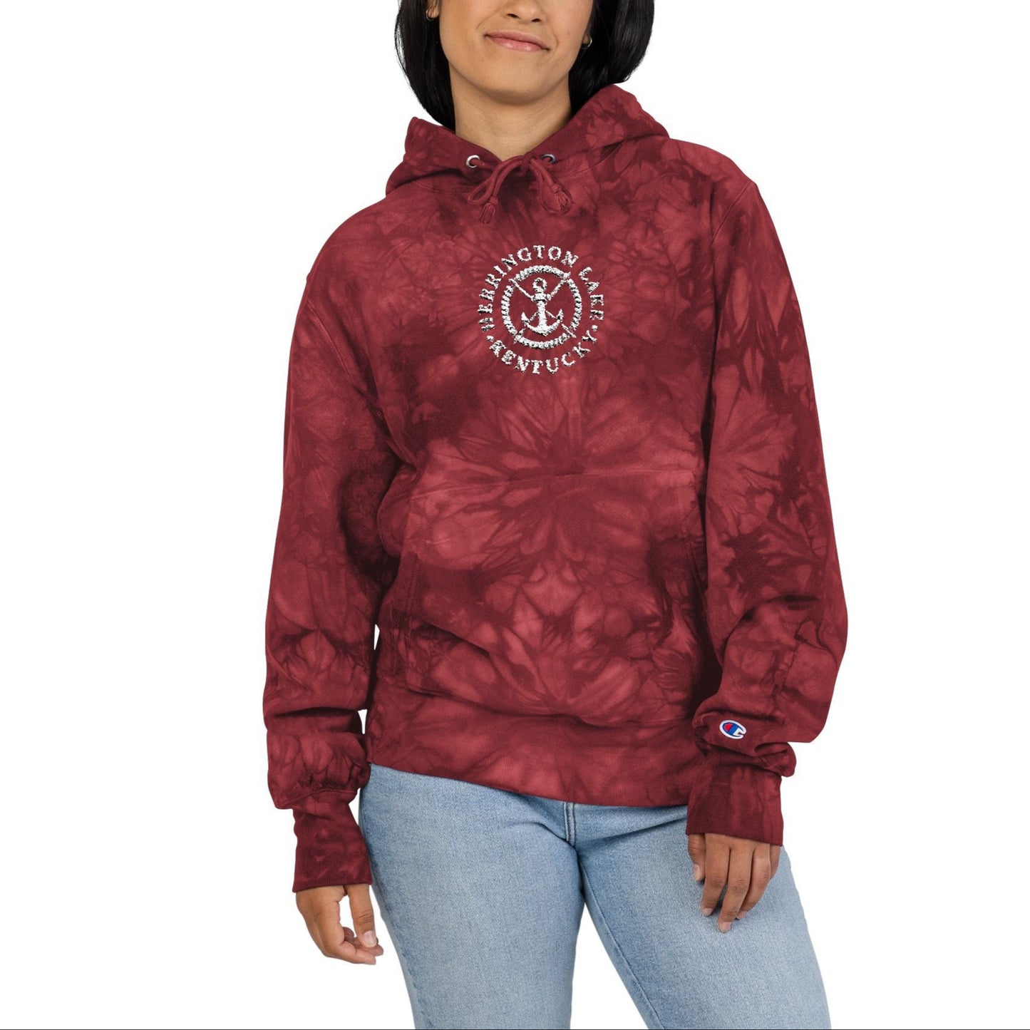 Embroidered Herrington Lake Nautical Collection Unisex Champion® Tie-Dye Hoodie