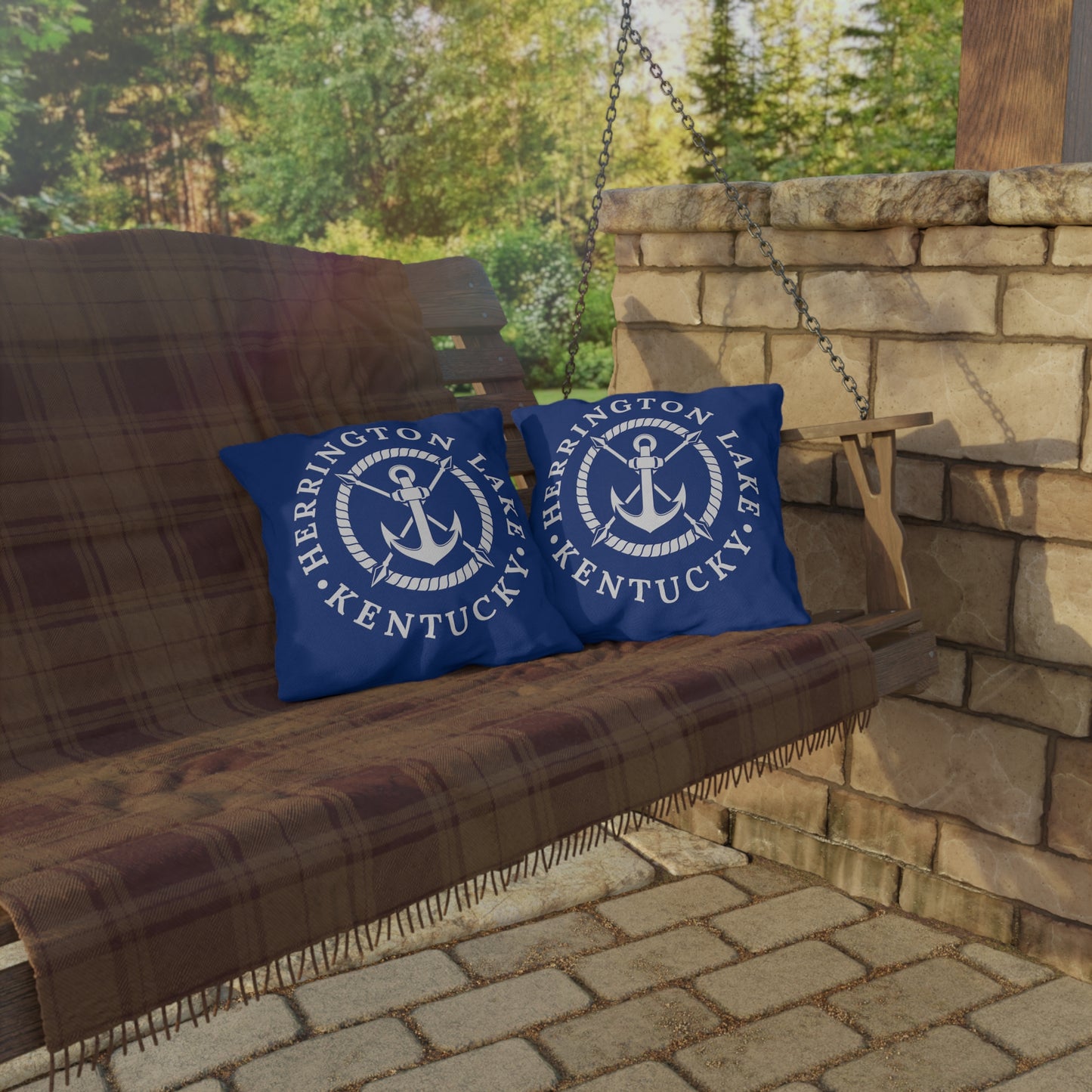 Herrington Lake Anchor Outdoor Pillows in Blue