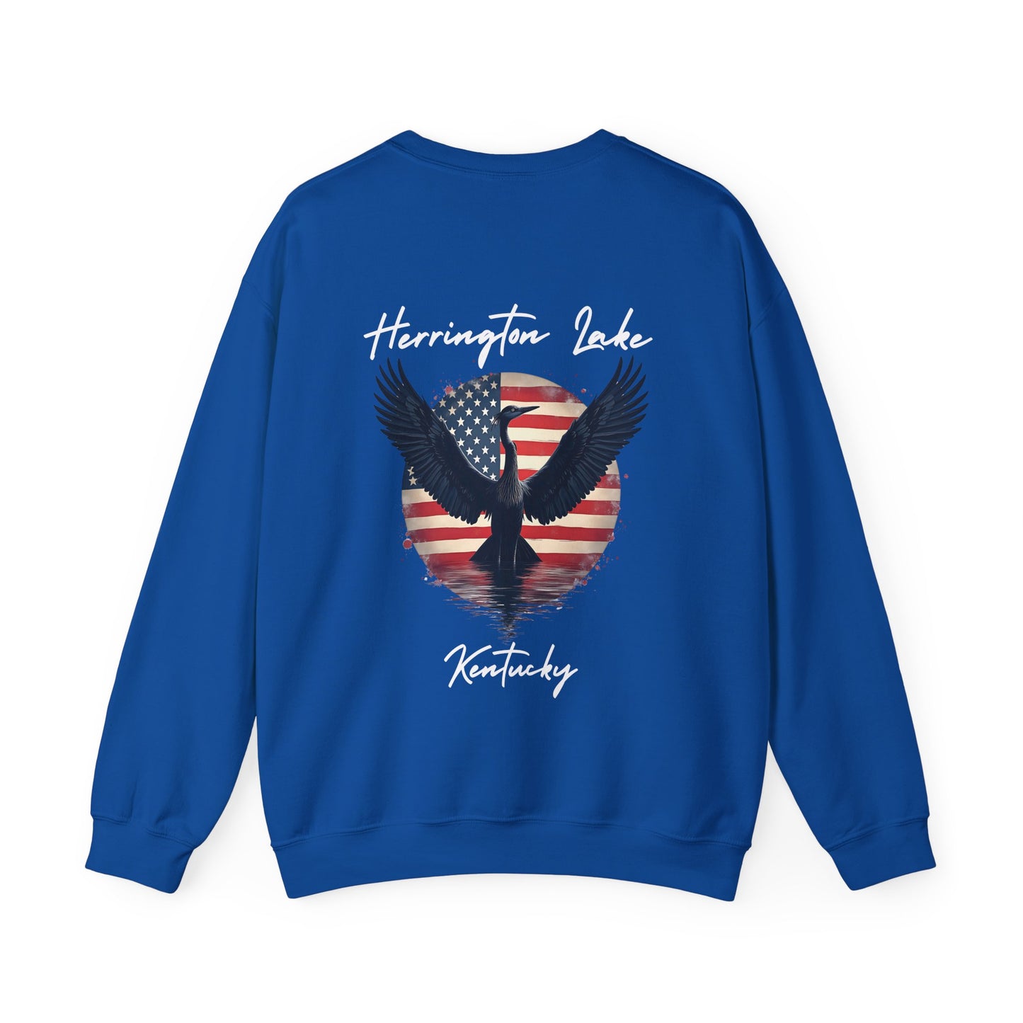 "Liberty Heron" Lake Patriots Collection Double-Sided Print Unisex Heavy Blend™ Crewneck Sweatshirt