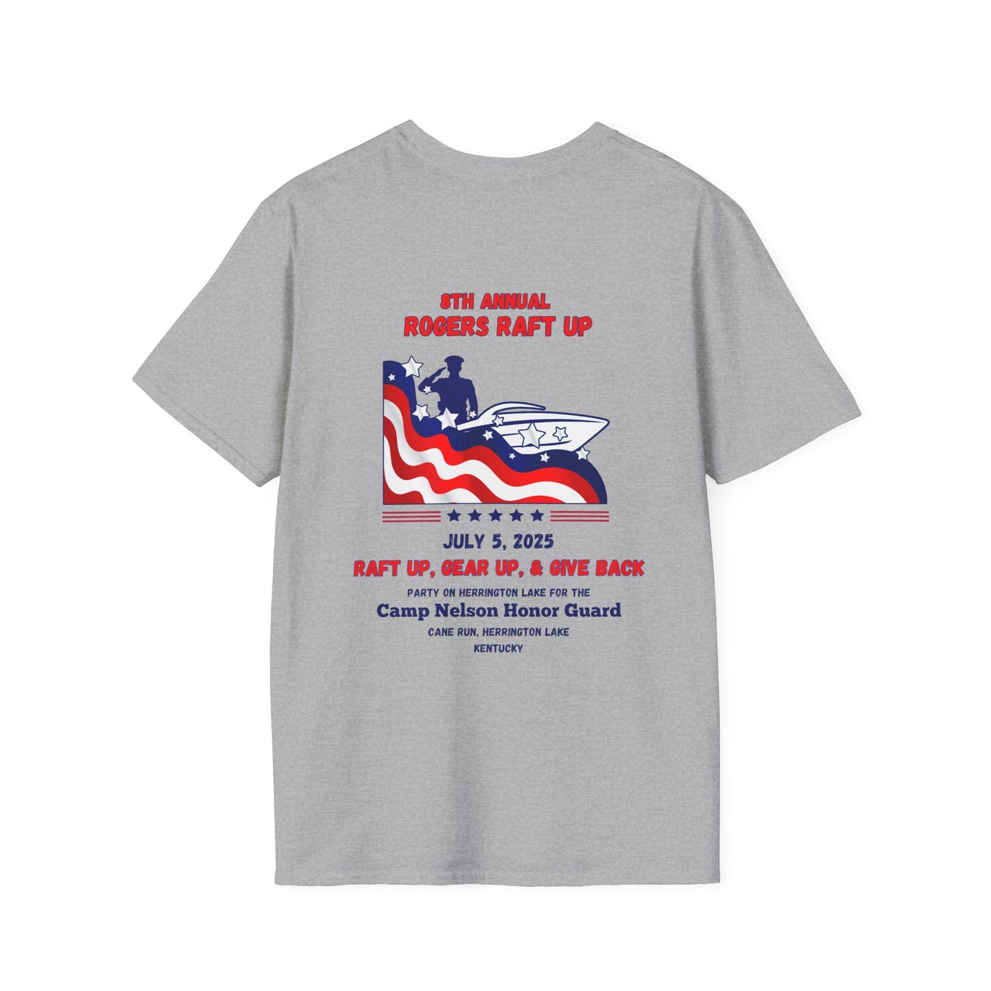 2025 Roger's Raft-Up for Camp Nelson Honor Guard 100% Ringspun Cotton UNISEX Double-Sided Tee