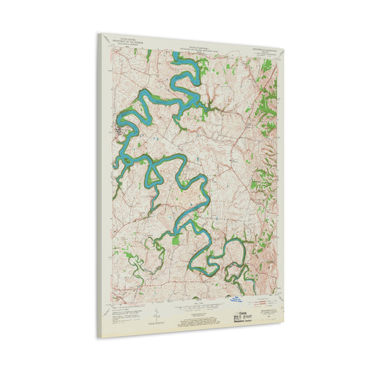 Herrington Lake - Bryantsville Quadrangle Topographic Map, USGS 1952 Canvas Gallery Wraps