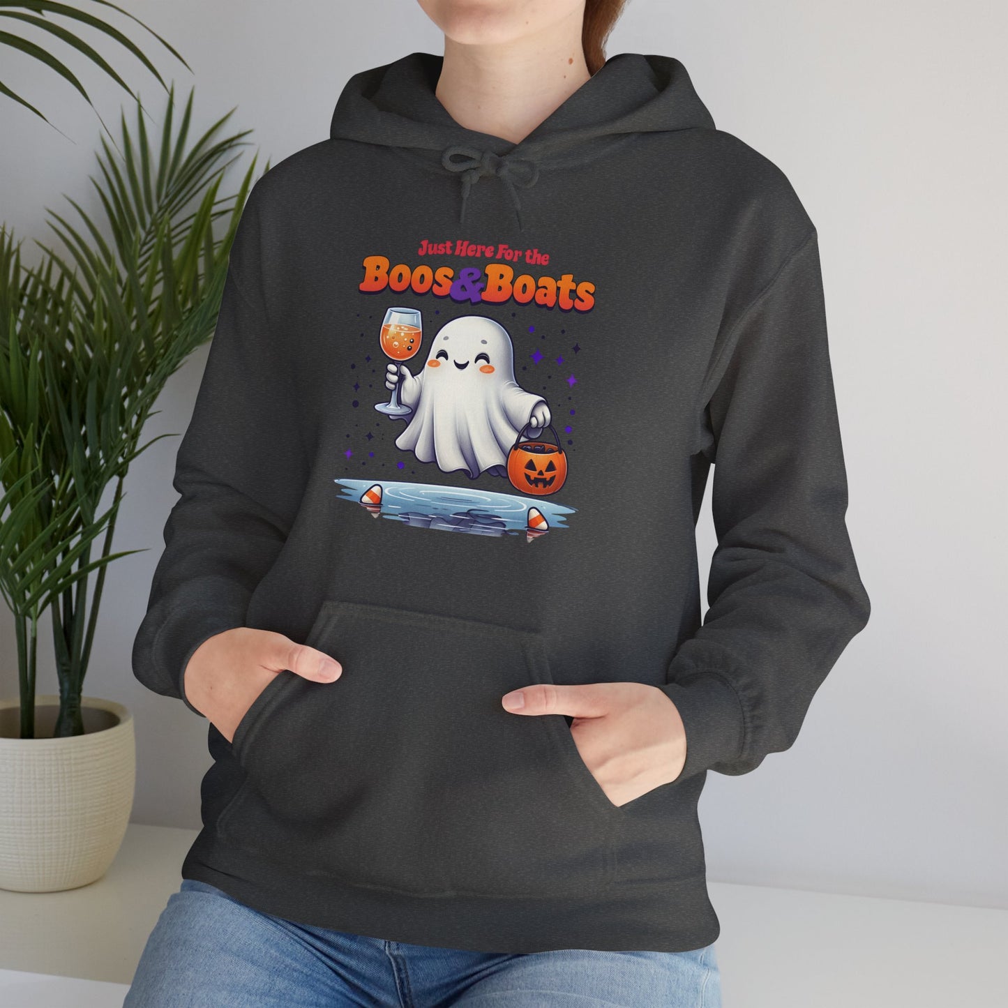 "Just Here For The Boos & Boats" Unisex Heavy Blend™ Hooded Sweatshirt