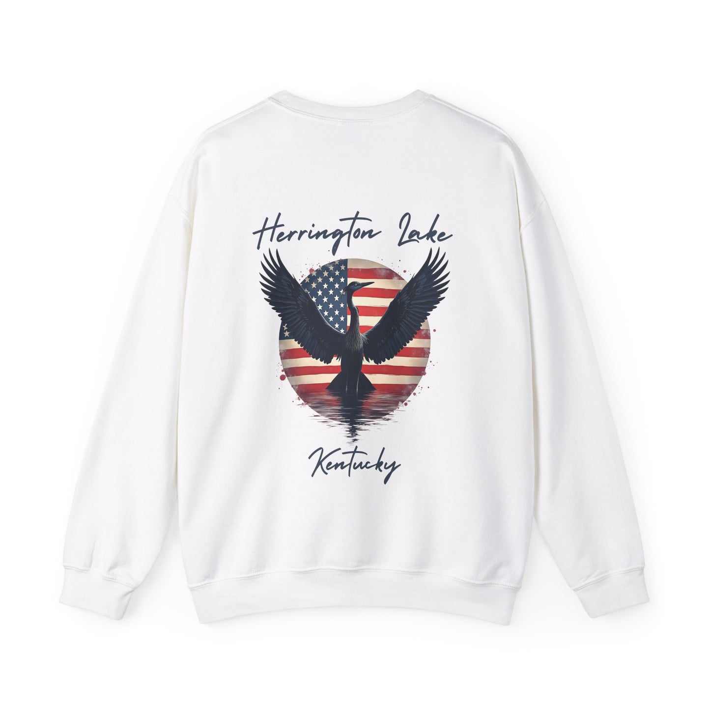 "Liberty Heron" Lake Patriots Collection Double-Sided Print Unisex Heavy Blend™ Crewneck Sweatshirt