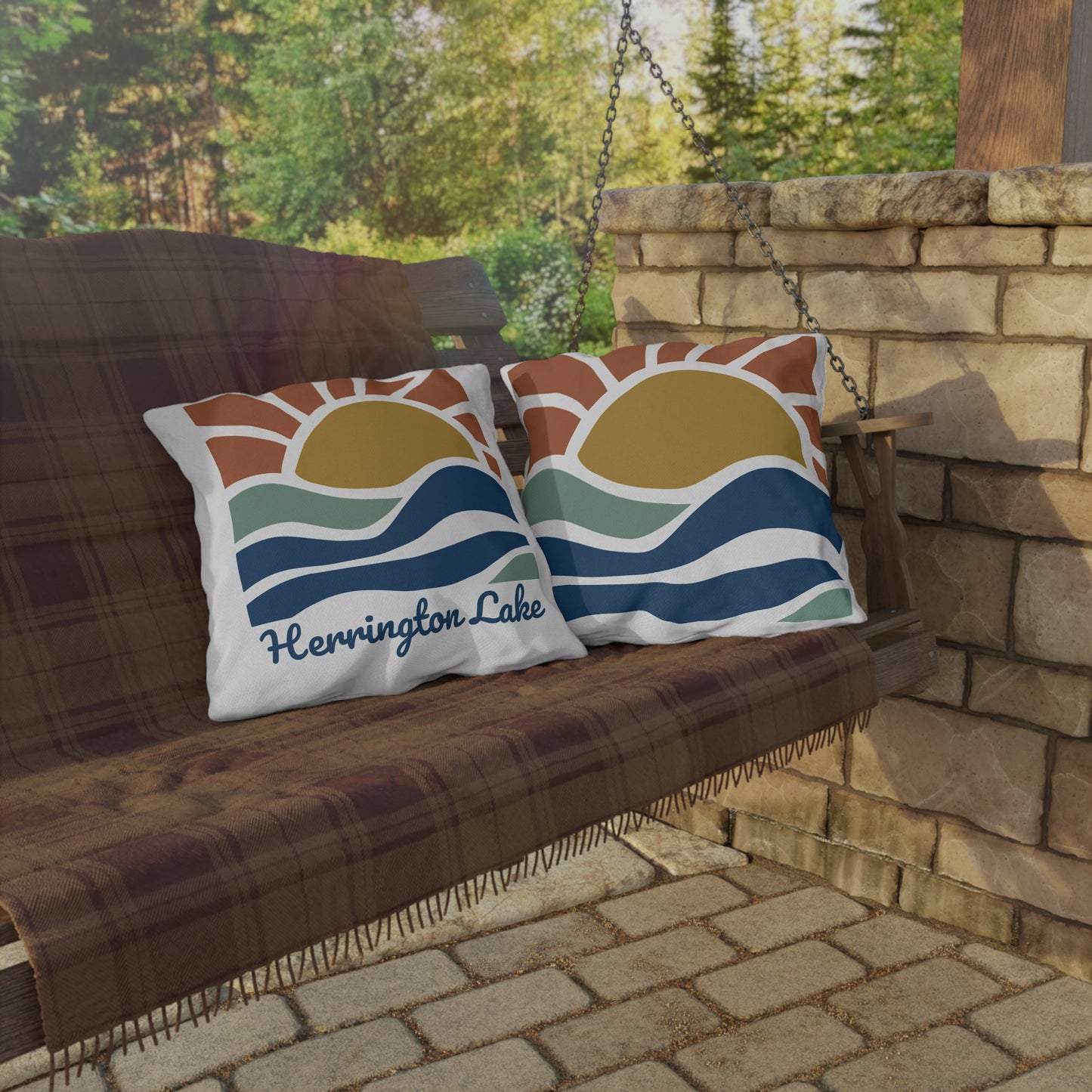 "Sunrise Serenity" Herrington Lake Reversible Outdoor Pillows