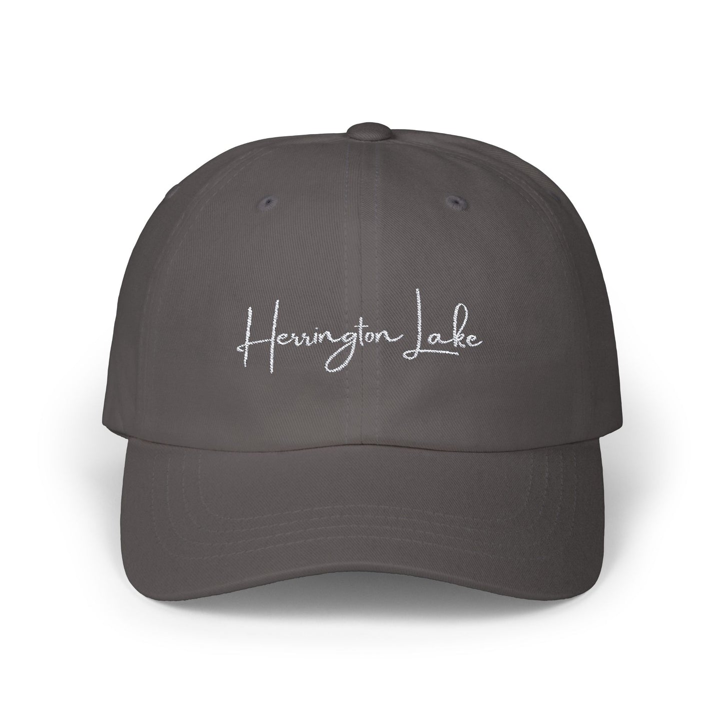 Embroidered Herrington Lake Script Classic Dad Cap