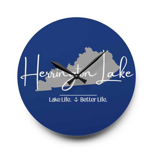 Herrington Lake Signature Collection Acrylic Wall Clock, Round, Blue
