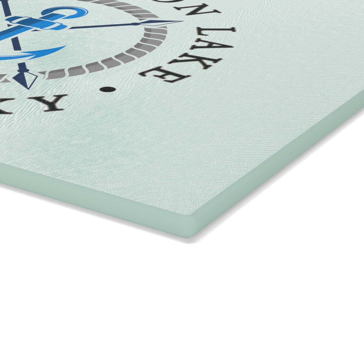 Herrington Lake Nautical Blue Anchor Glass Cutting Board
