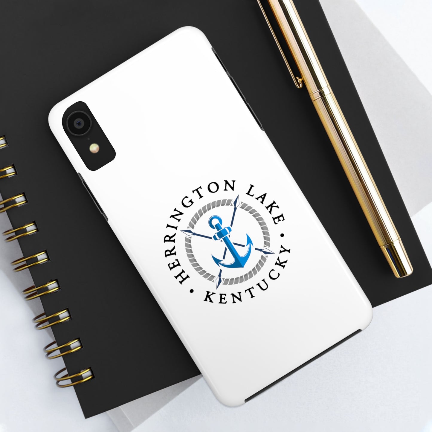 Herrington Lake Nautical Tough Phone Cases, White