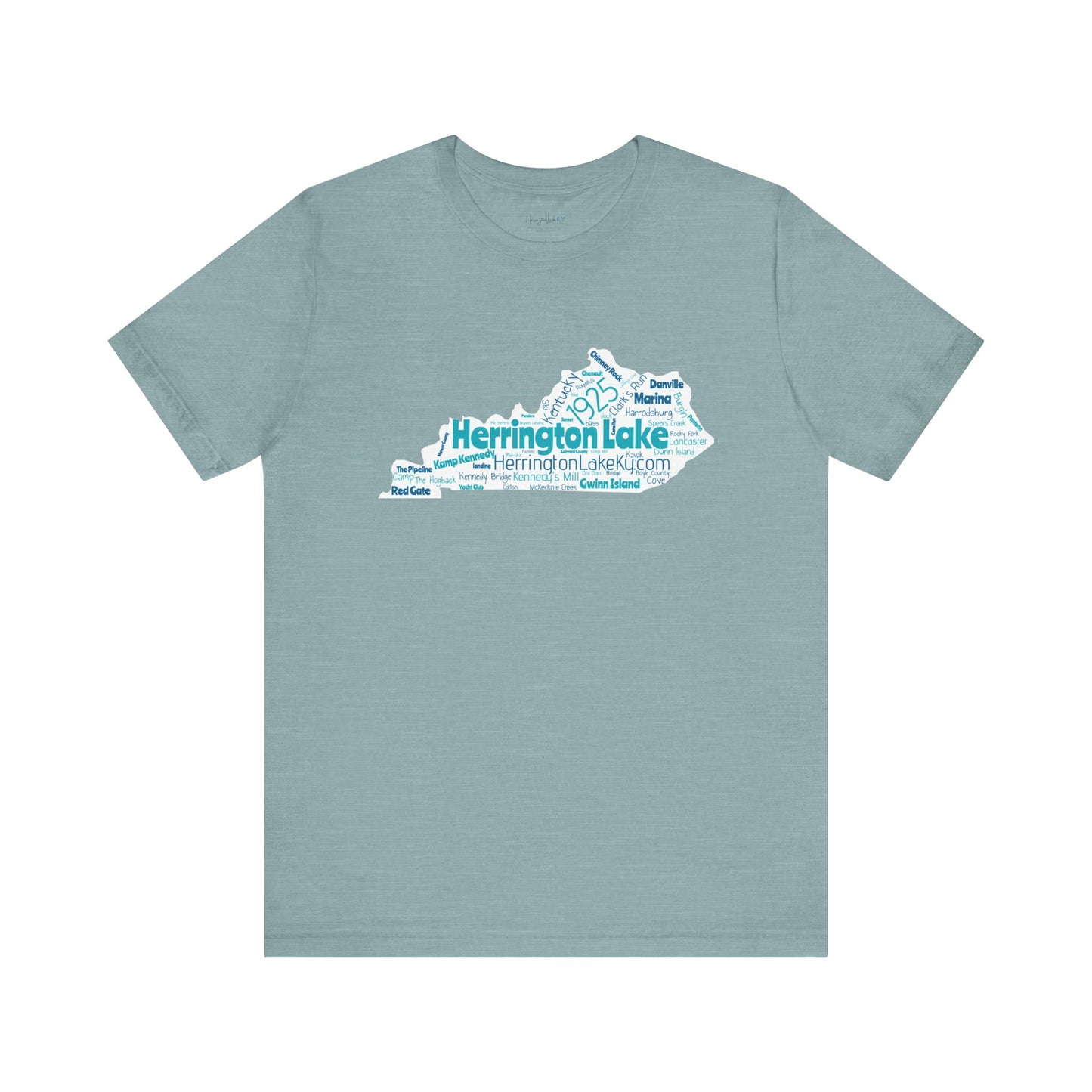 The Herrington Lake Kentucky WordCloud Jersey Knit Cotton T-Shirt