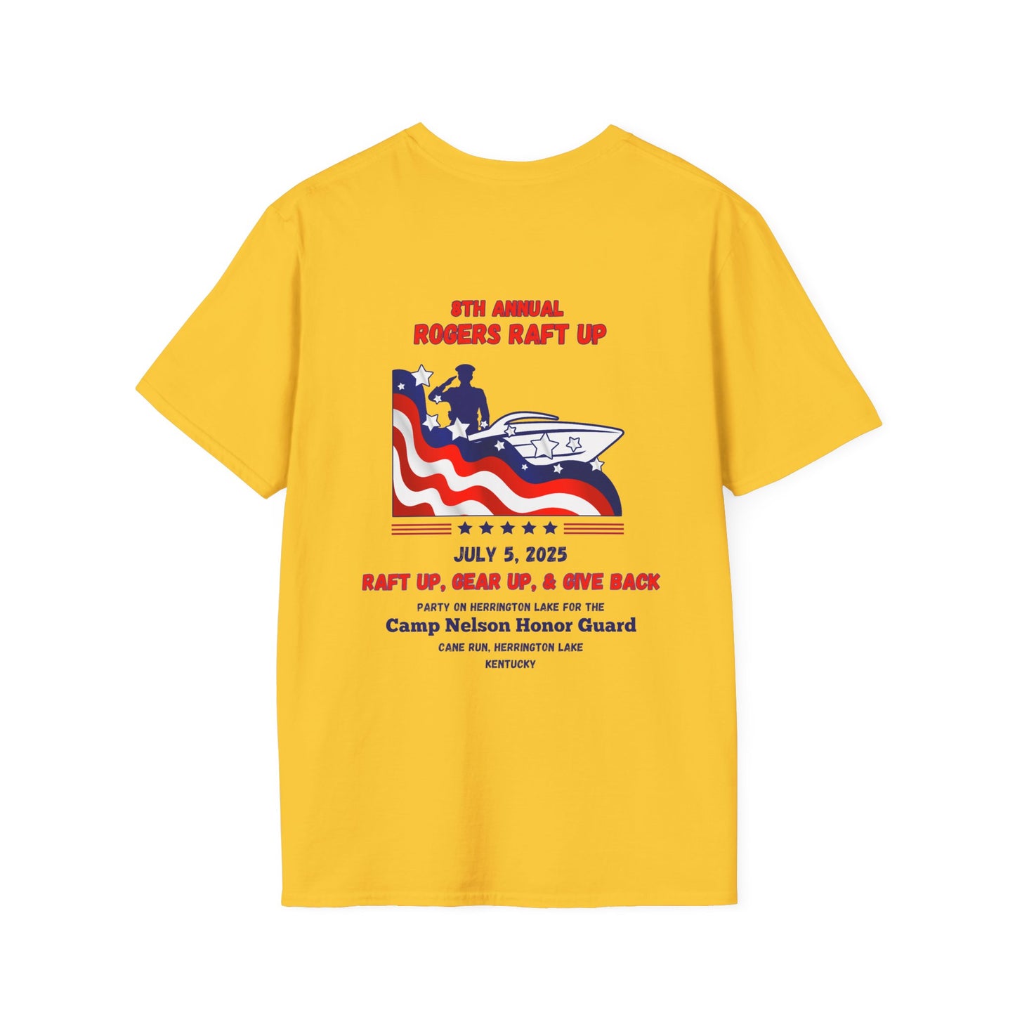 2025 Roger's Raft-Up for Camp Nelson Honor Guard 100% Ringspun Cotton UNISEX Double-Sided Tee