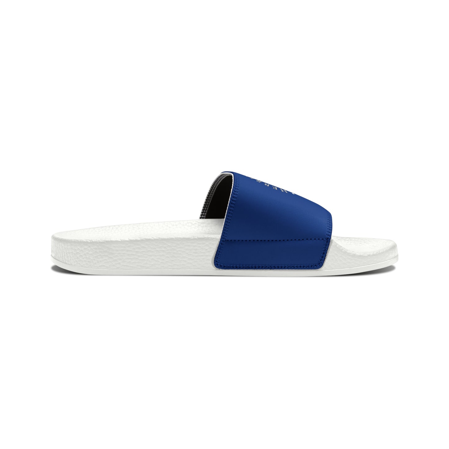 Women's HLKY White Anchor Slide Sandals, Dark Blue