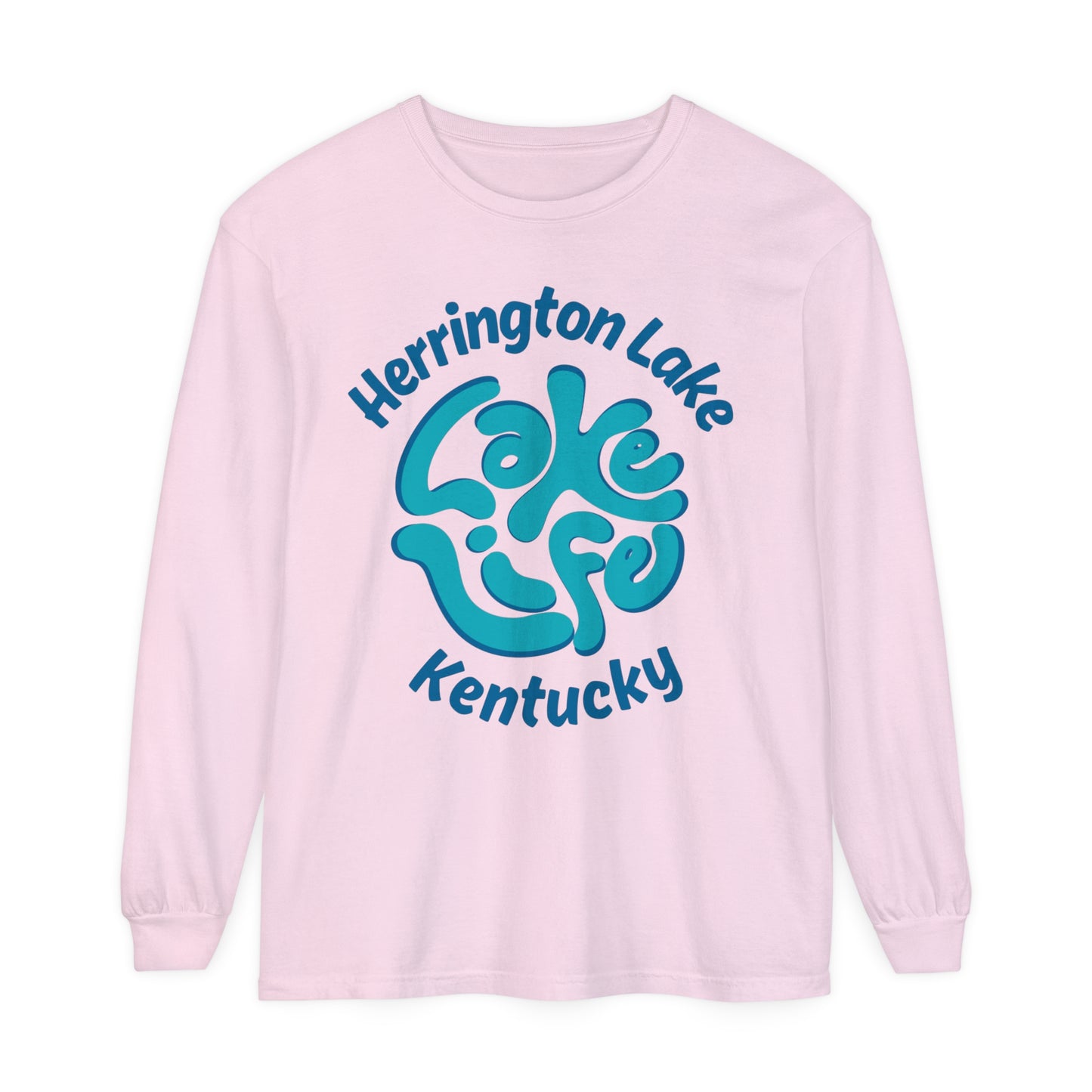 Herrington Lake Spring Pastels "Lake Life" Garment-Dyed Premium Comfort Colors™ Long Sleeve T-Shirt