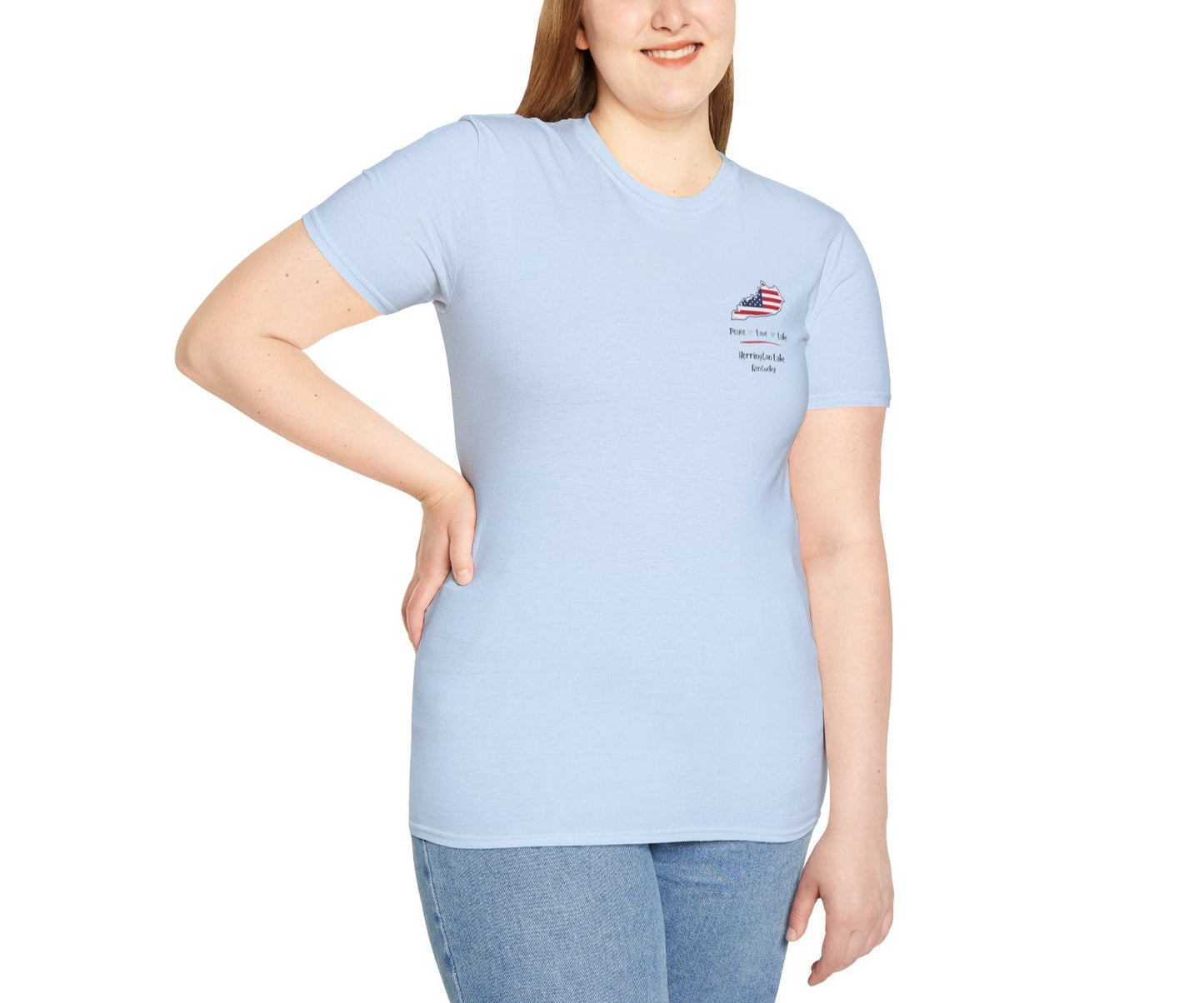 Peace, Love, Lake Double-Sided Ultra Soft Cotton Short Sleeve Tee