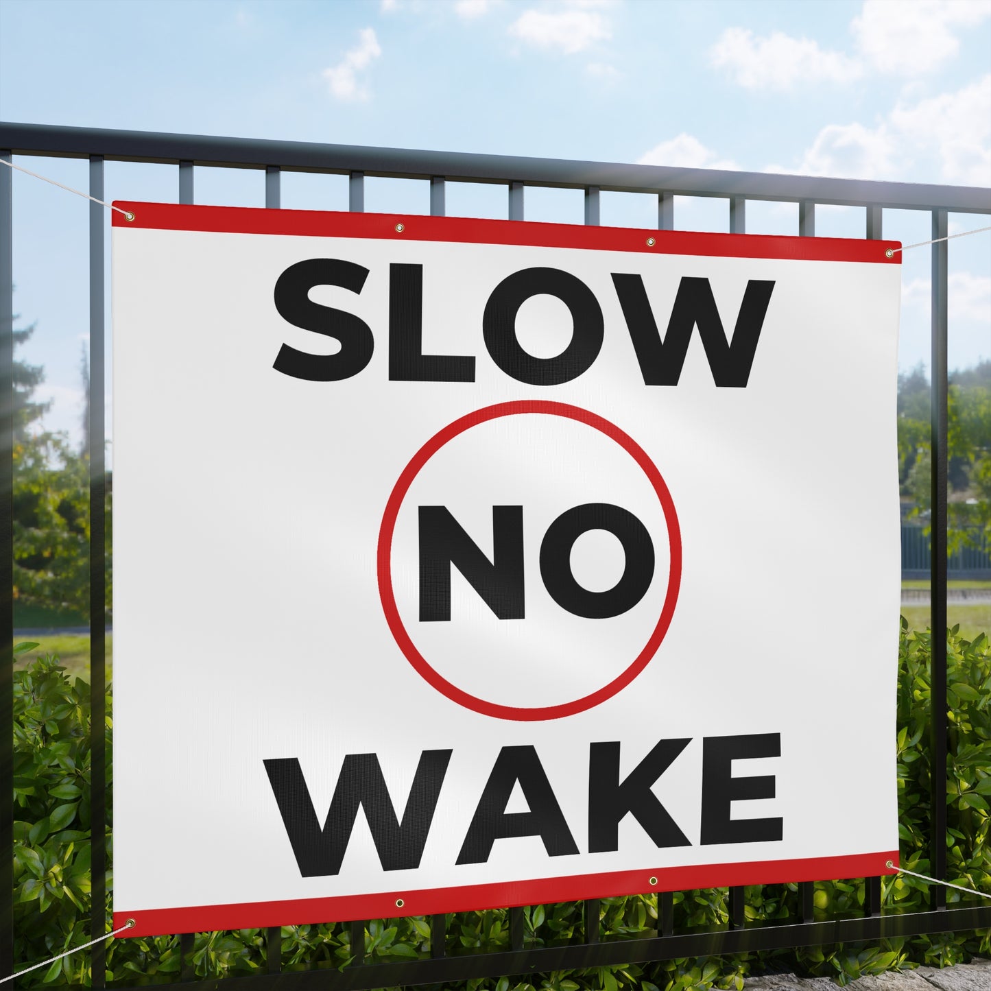 "SLOW NO WAKE" Matte Banner