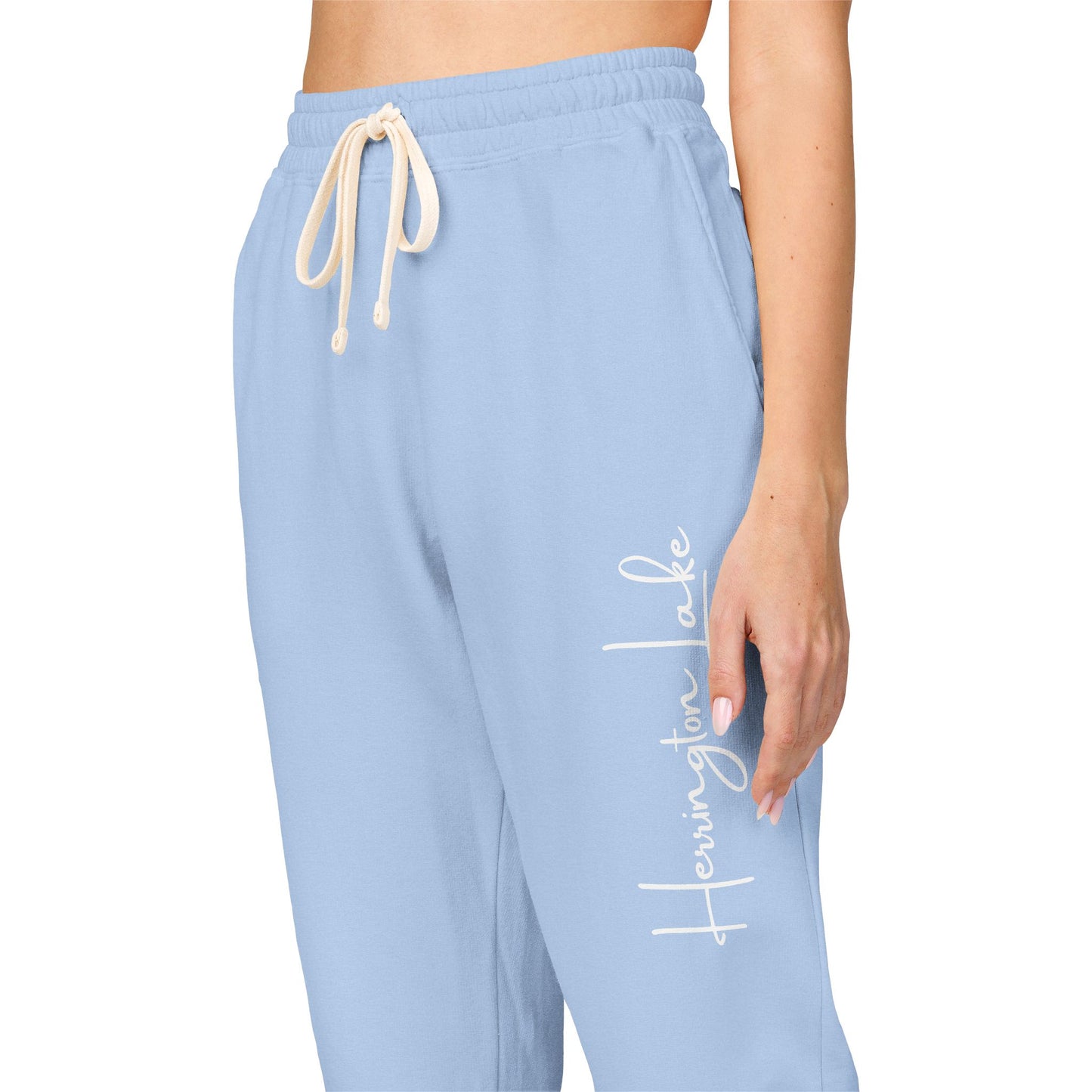 Herrington Lake Script Logo Unisex Garment-Dyed Fleece Sweatpants