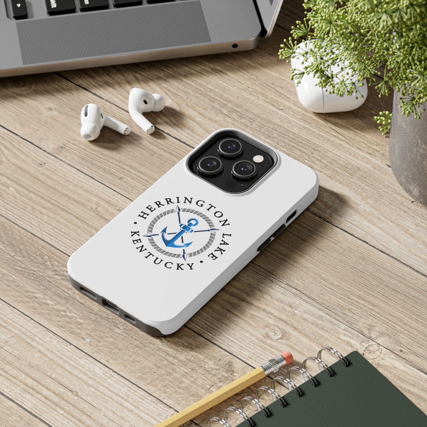 Herrington Lake Nautical Tough Phone Cases, White
