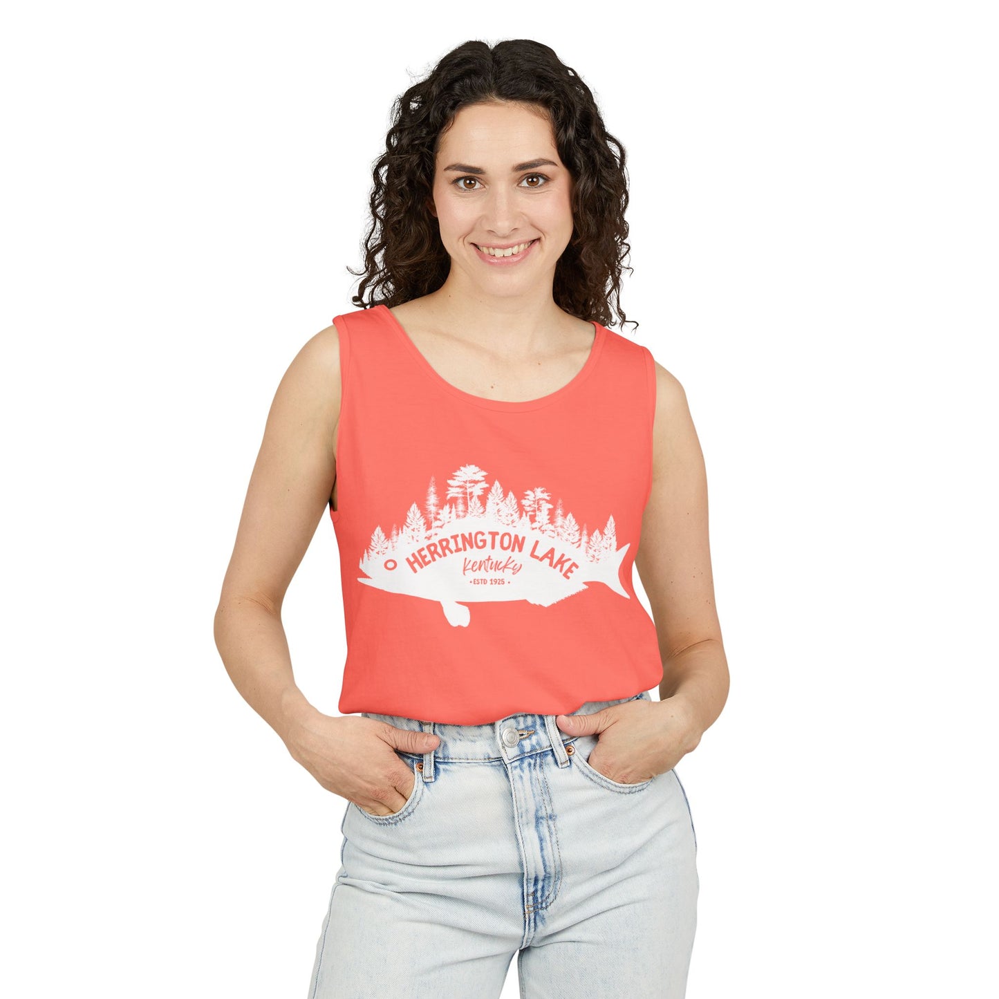 "Fishy Landscape" Garment-Dyed Comfort Colors Cotton Tank Top