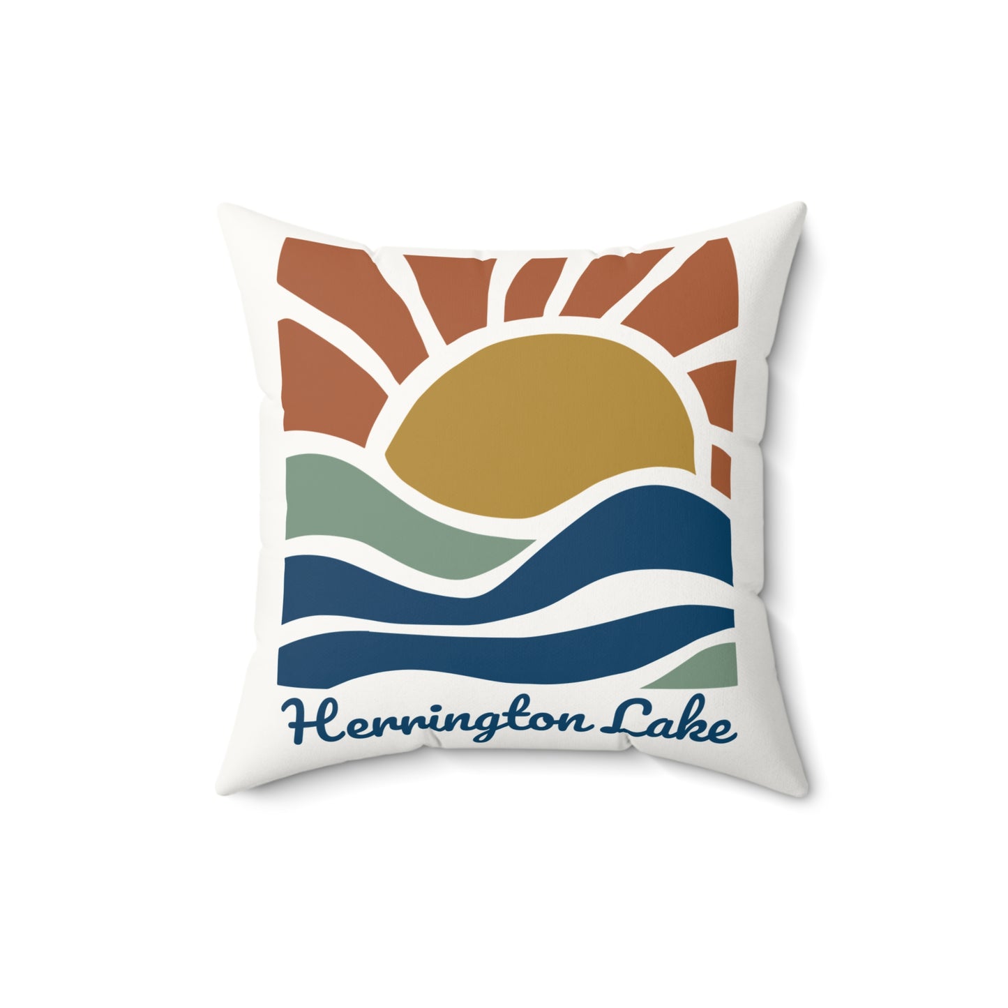 "Sunrise Serenity" Herrington Lake Reversible Faux Suede Square Pillow