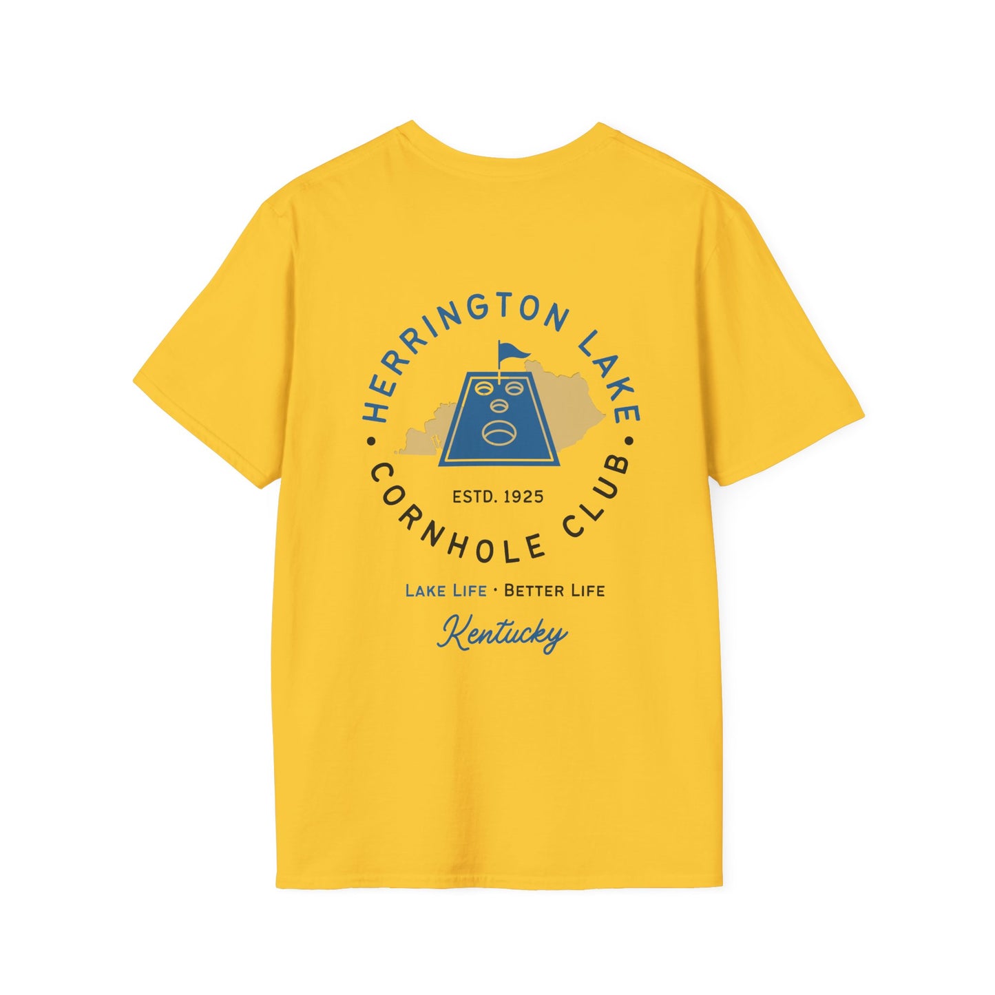HLKY Cornhole Club Soft Ringspun Cotton Double-Sided Tee