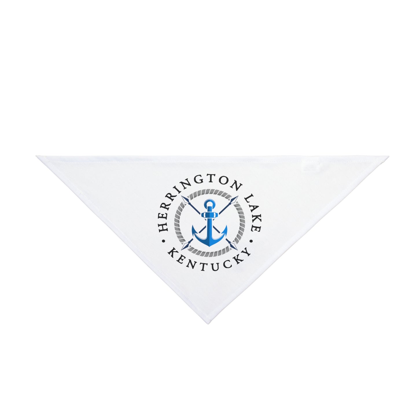 Herrington Lake Nautical Pet Bandana, White