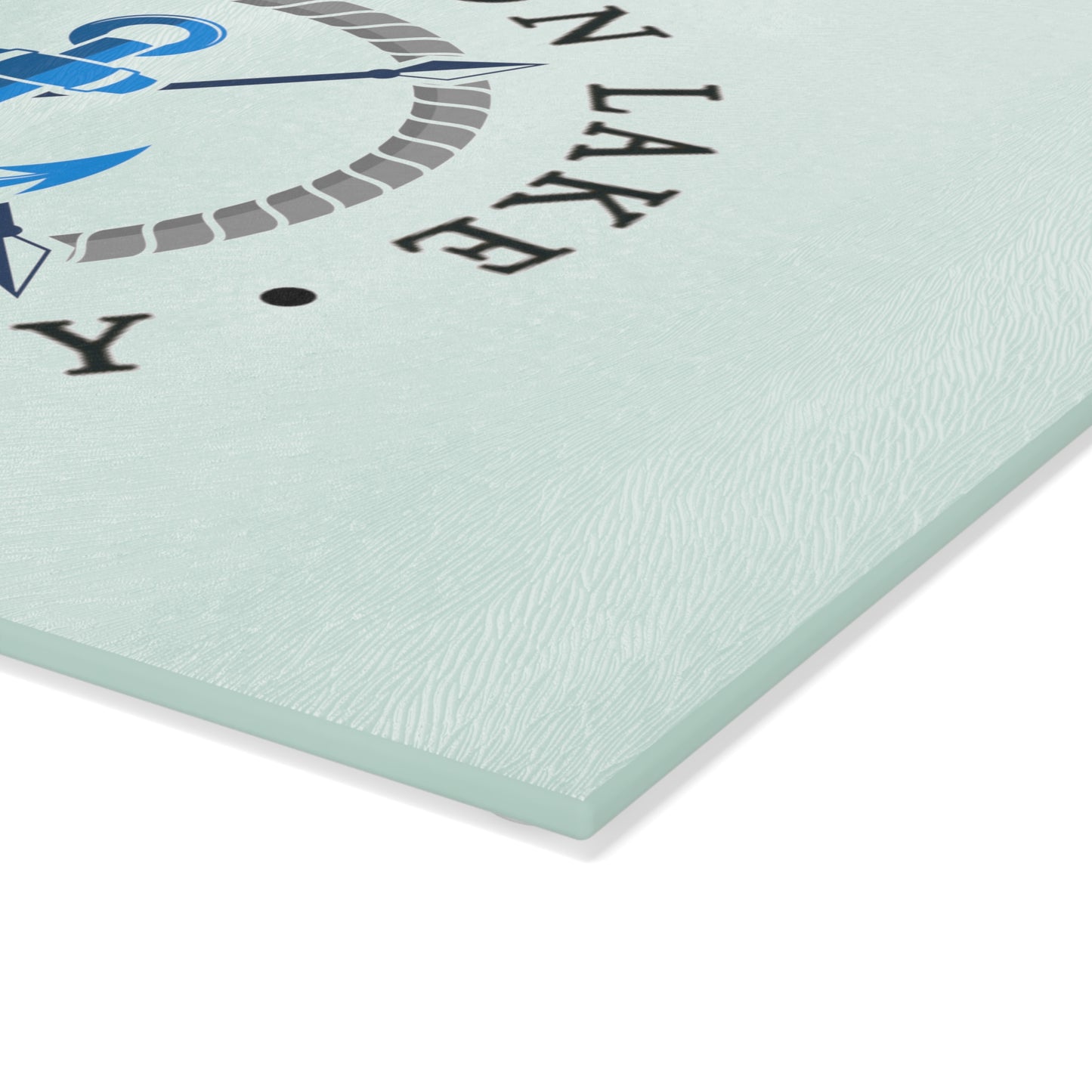 Herrington Lake Nautical Blue Anchor Glass Cutting Board