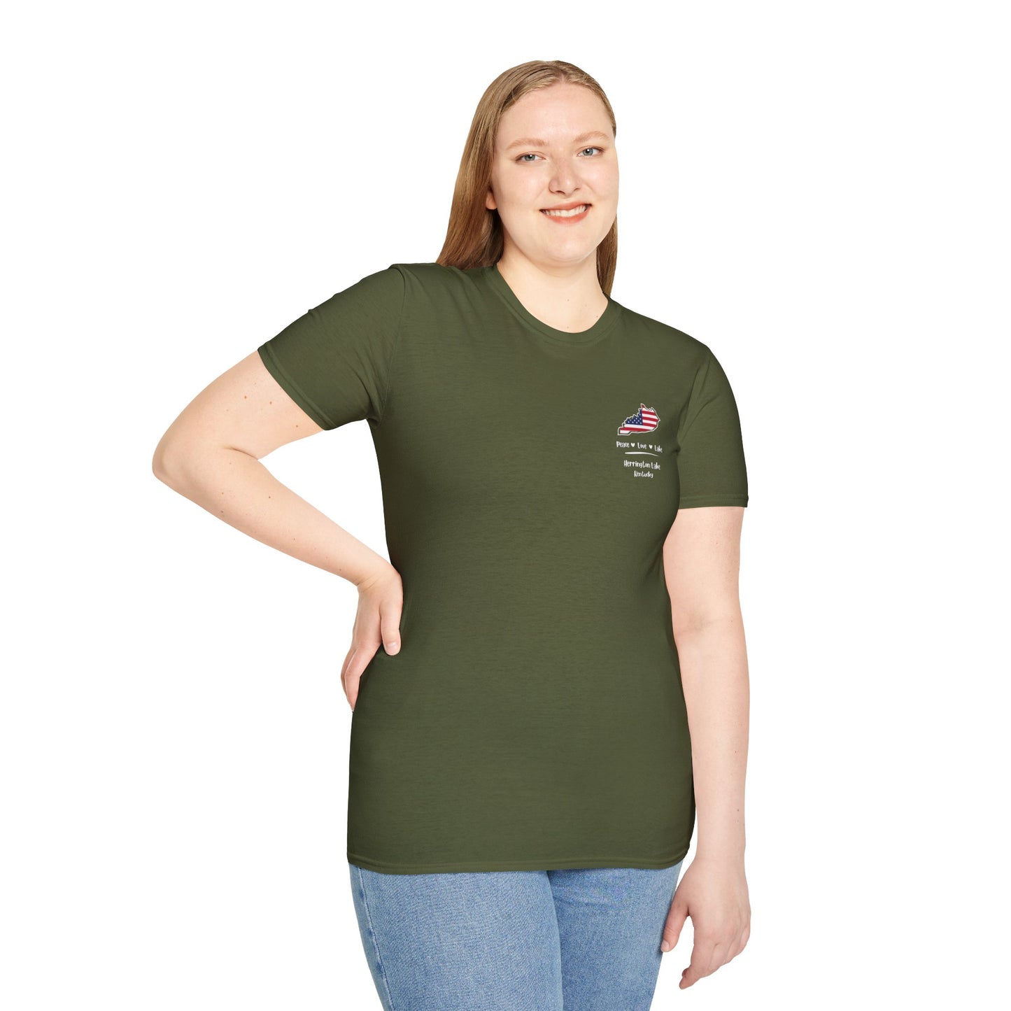 Peace, Love, Lake Double-Sided Ultra Soft Cotton Short Sleeve Tee