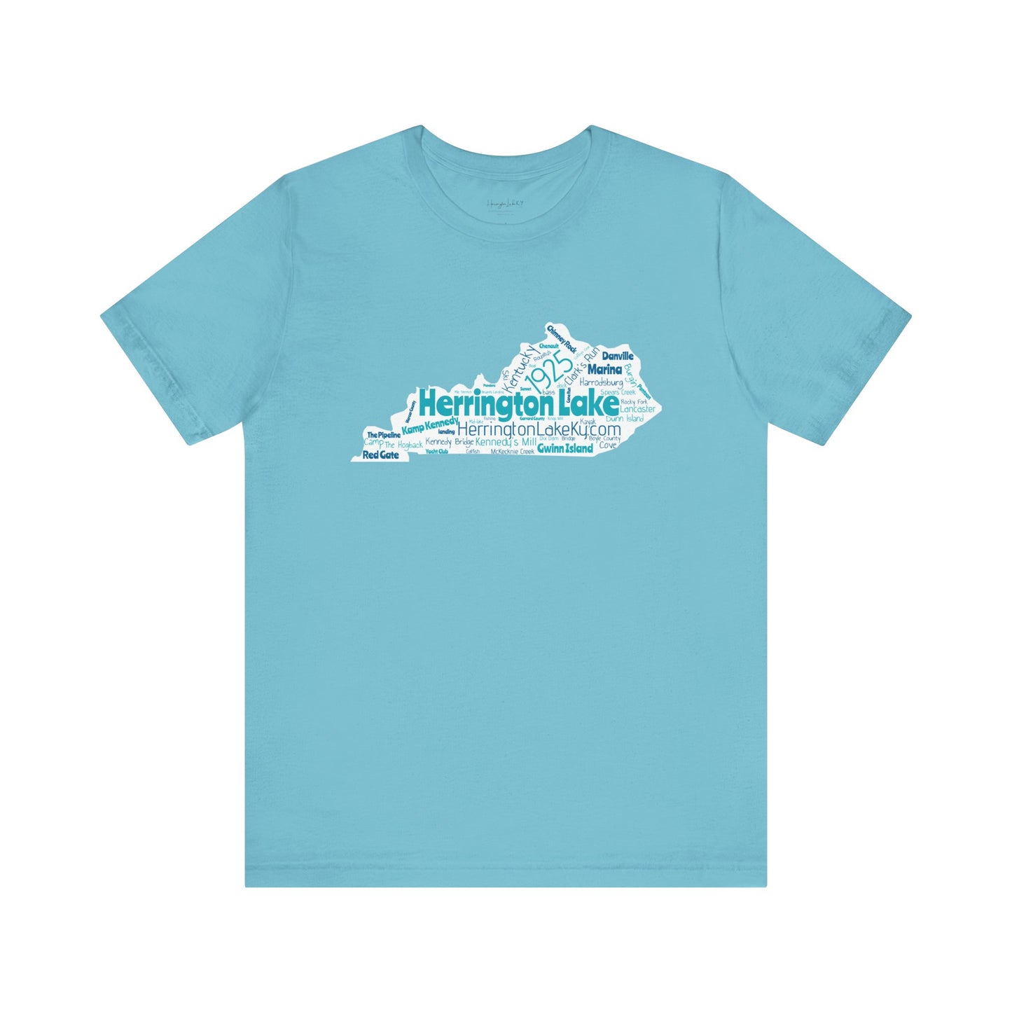 The Herrington Lake Kentucky WordCloud Jersey Knit Cotton T-Shirt