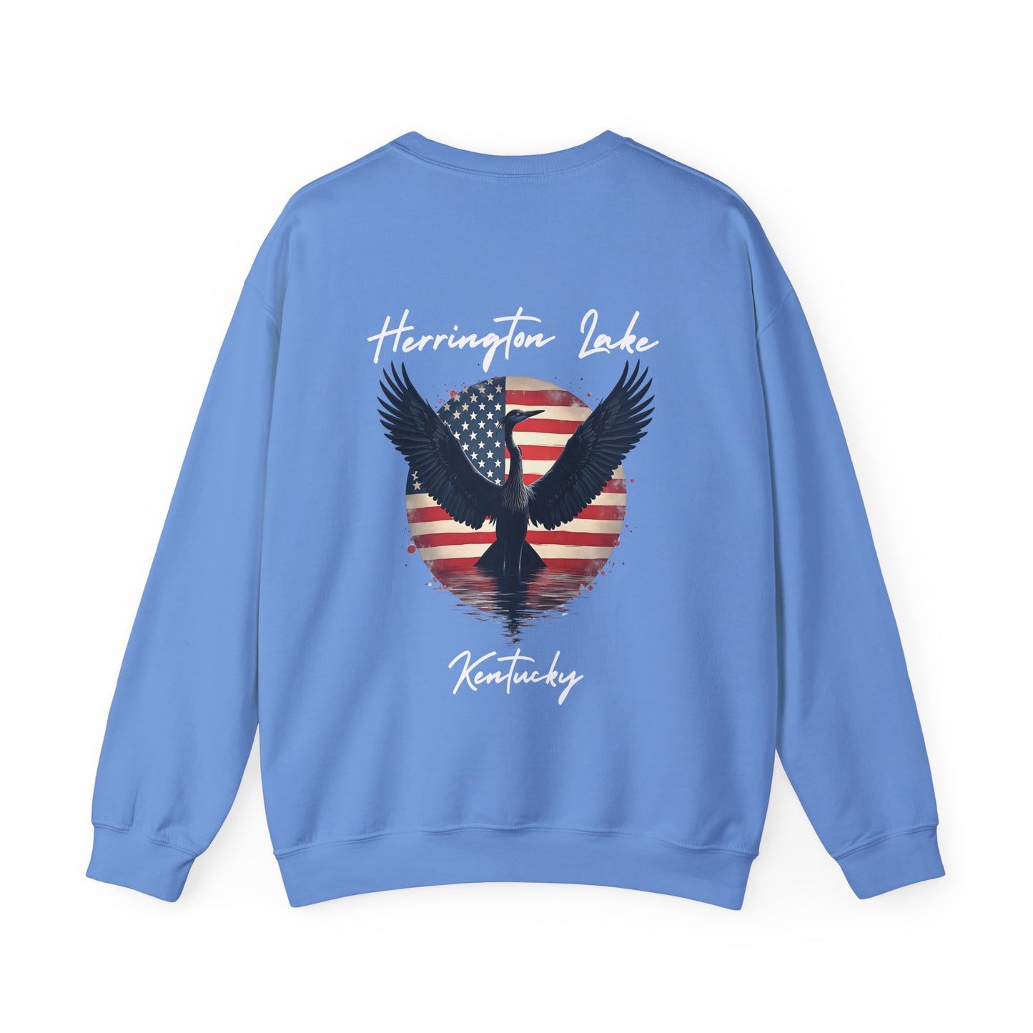 "Liberty Heron" Lake Patriots Collection Double-Sided Print Unisex Heavy Blend™ Crewneck Sweatshirt