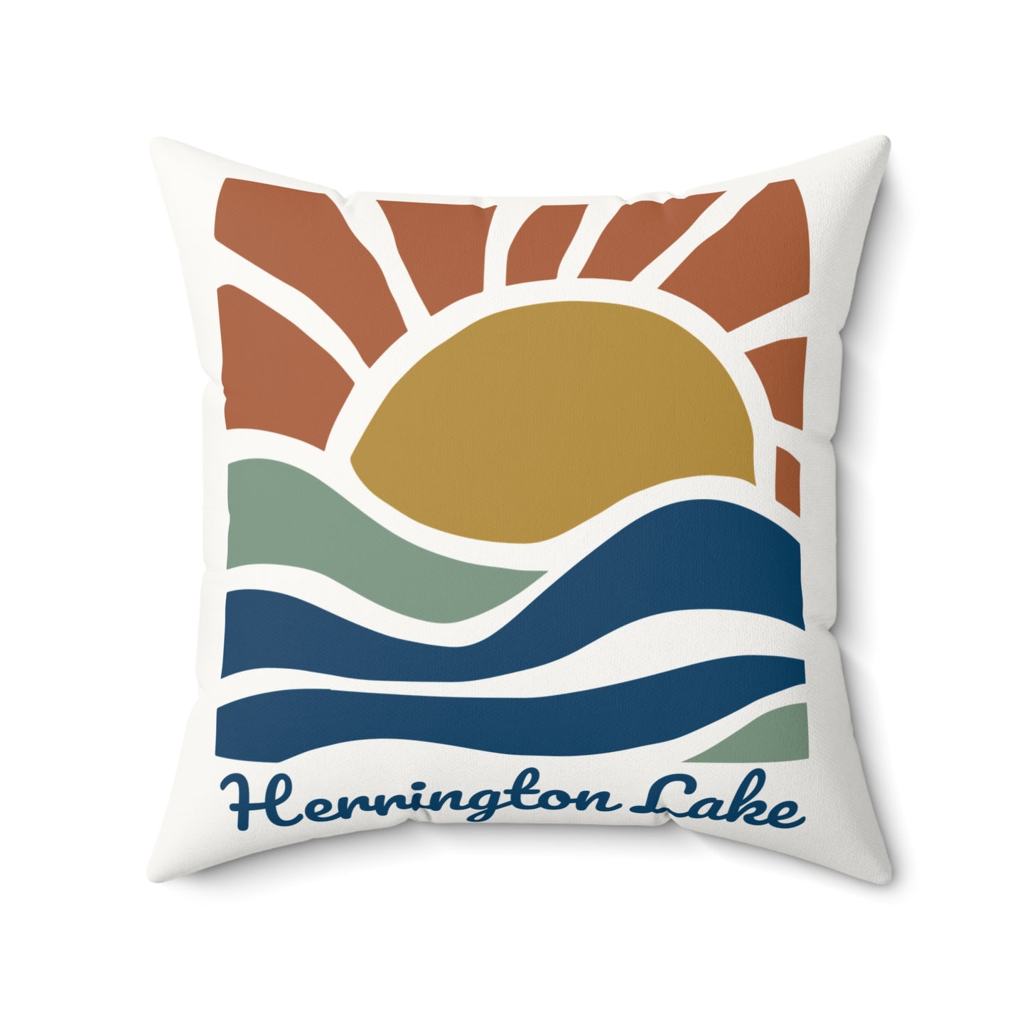"Sunrise Serenity" Herrington Lake Reversible Faux Suede Square Pillow