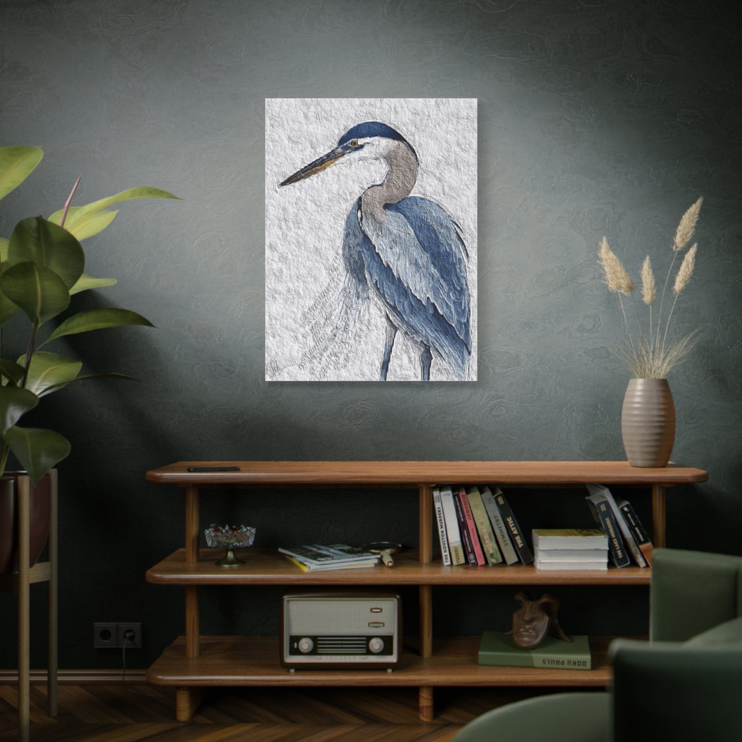 "Icon of Herrington: The Blue Heron" Digital Print on Matte Canvas, Stretched, 1.25"