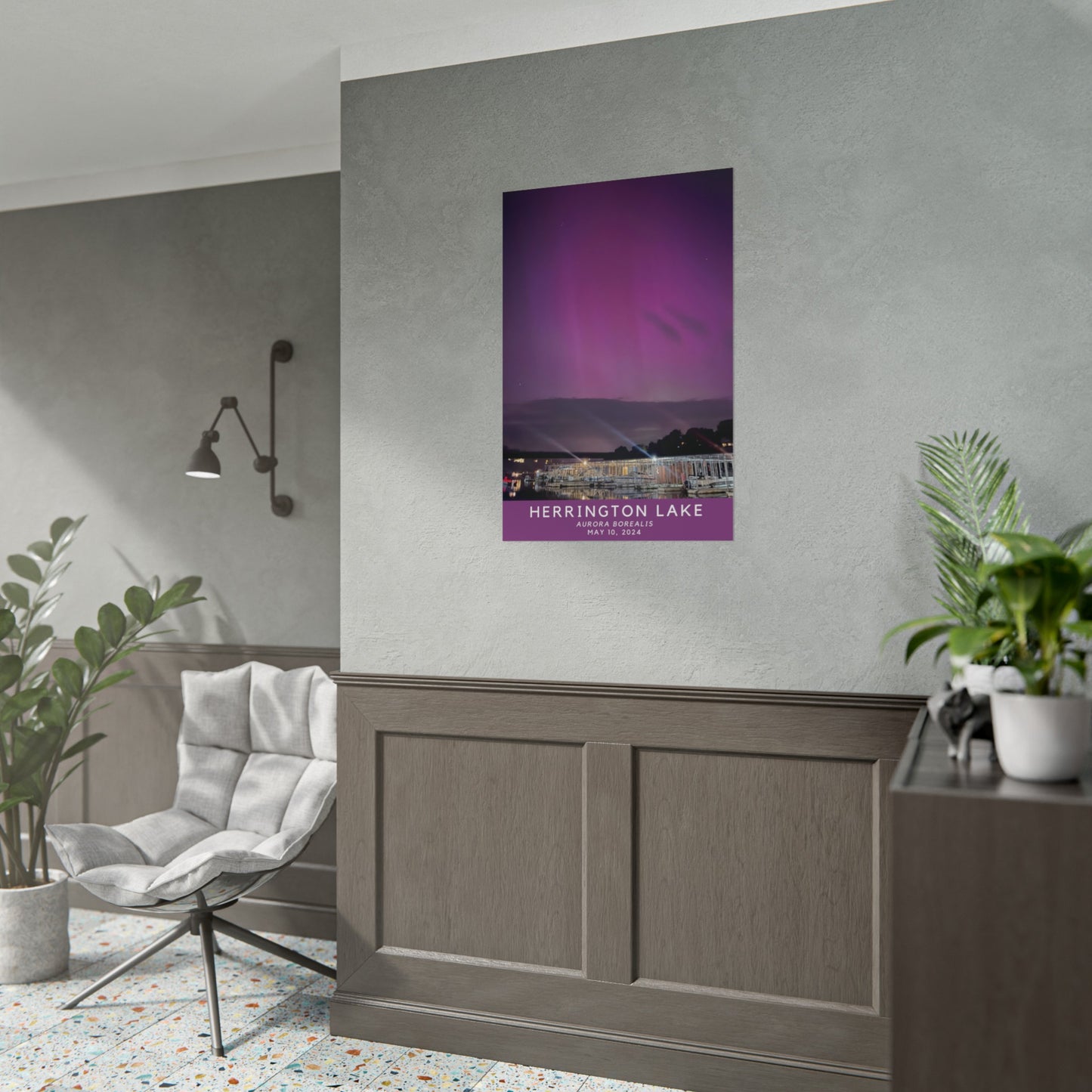 Northern Lights Over Herrington Limited Edition Rolled Posters with Titled Bottom