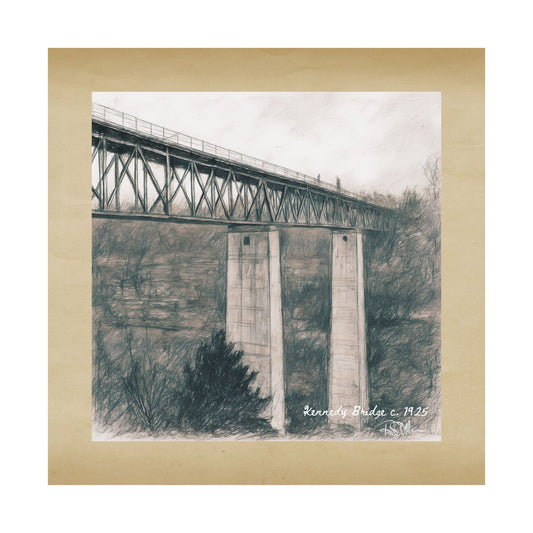 Kennedy Bridge c. 1925 in Pencil Satin Fine Art Poster Print (300gsm)