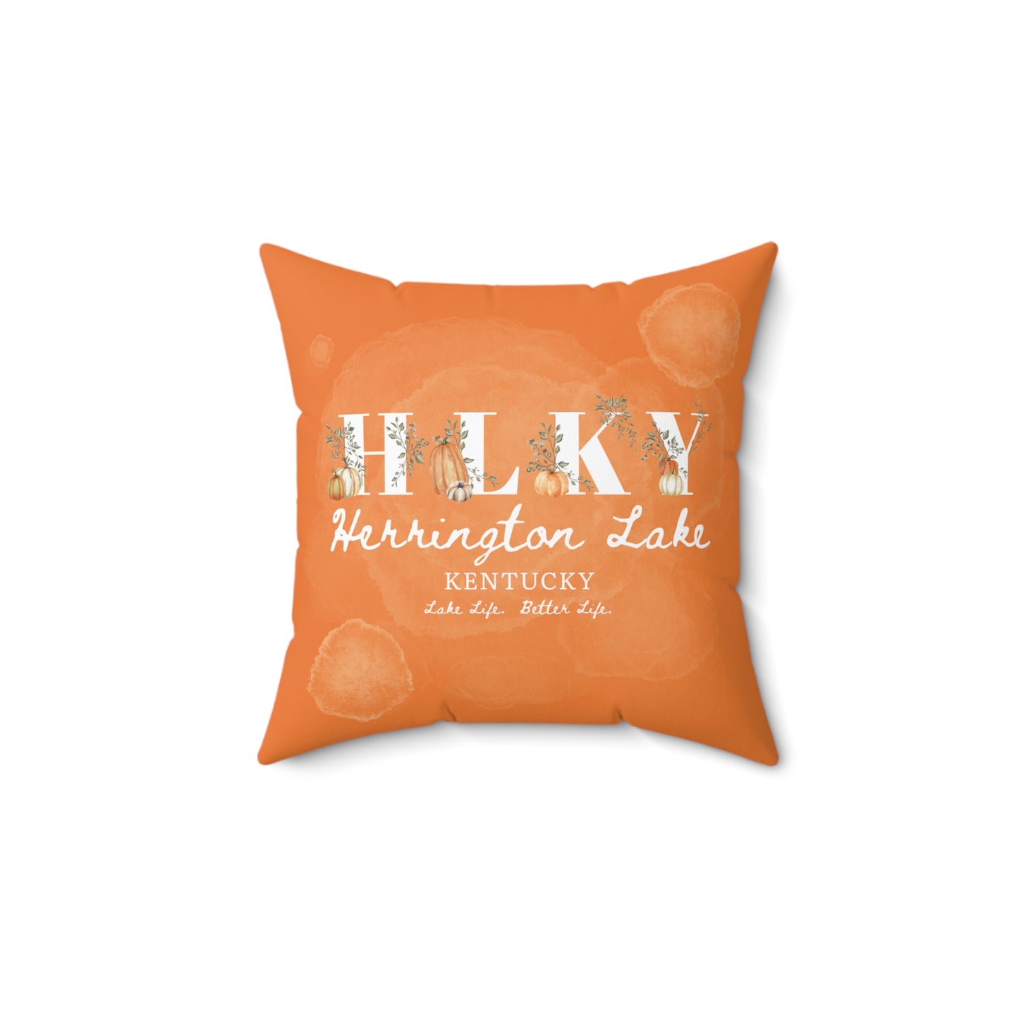 HLKY Collection Rustic Pumpkin Spun Polyester Square Accent Pillow (Crusta Orange)
