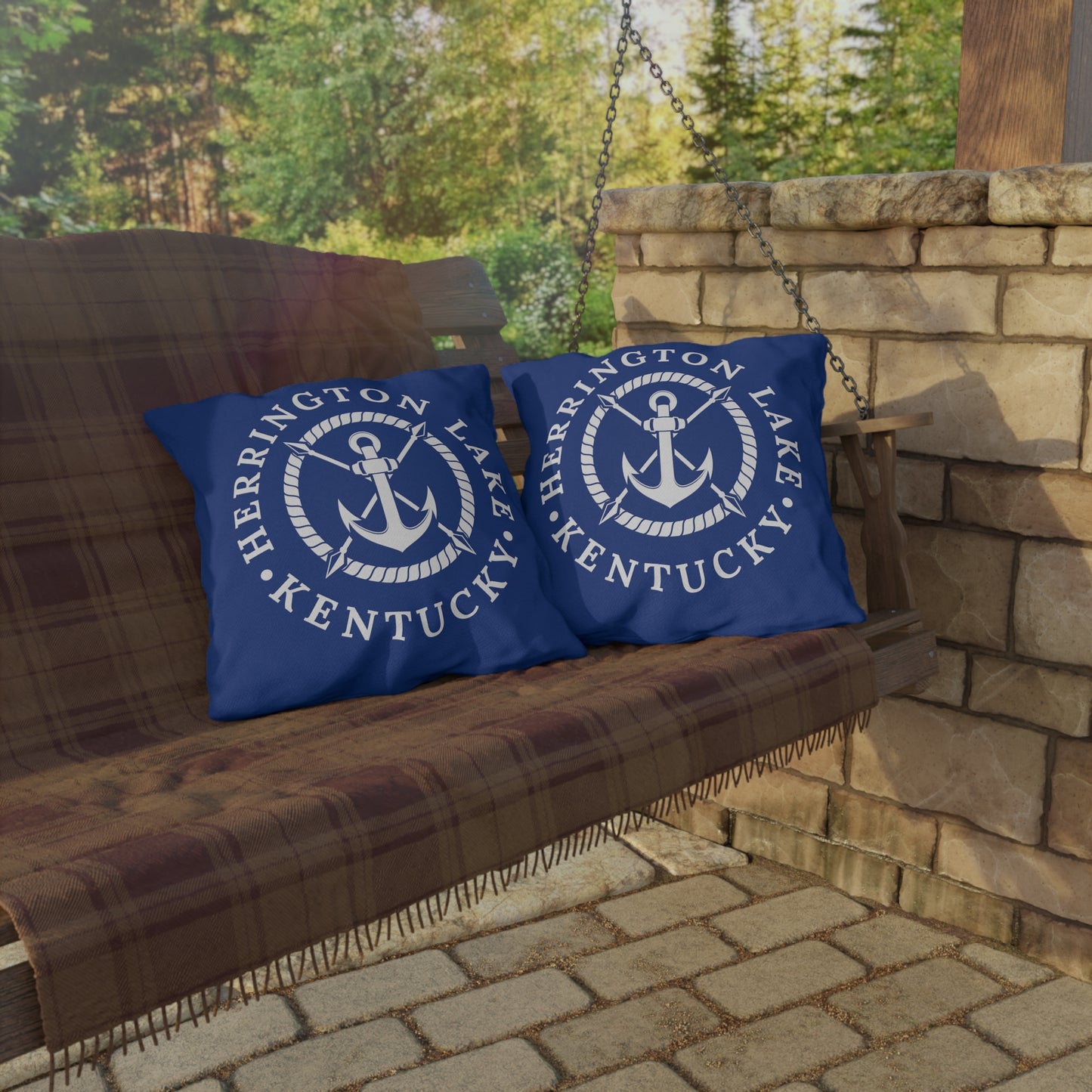 Herrington Lake Anchor Outdoor Pillows in Blue