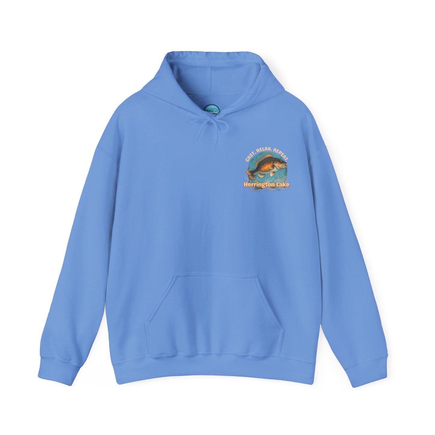 Cast. Relax. Repeat. Herrington Lake Double-Sided Unisex Heavy Blend™ Hooded Sweatshirt