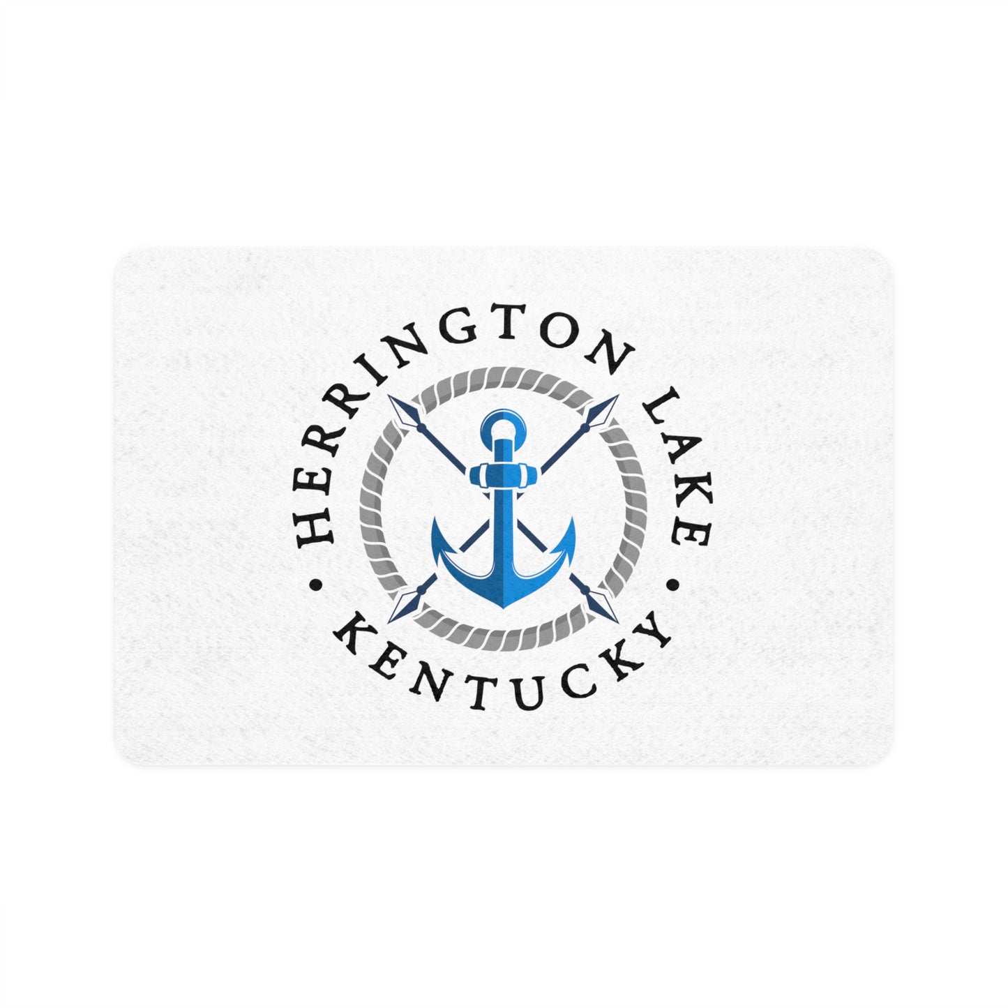 Herrington Lake Nautical Pet Food Mat, White