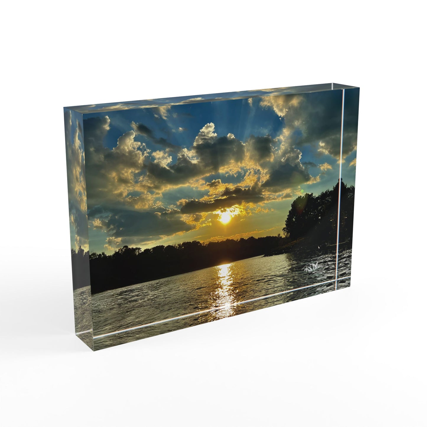 "Summer Sunset on Herrington -1" Acrylic Photo Block