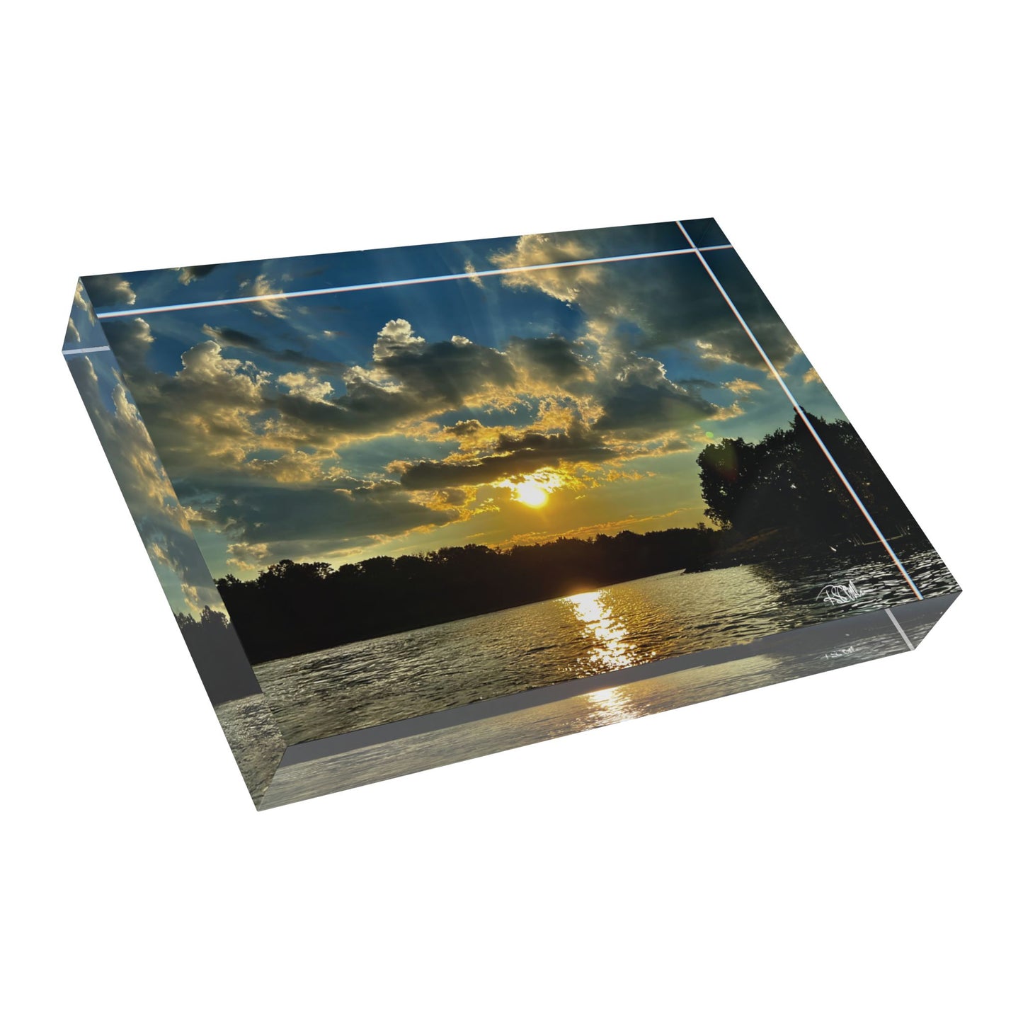 "Summer Sunset on Herrington -1" Acrylic Photo Block