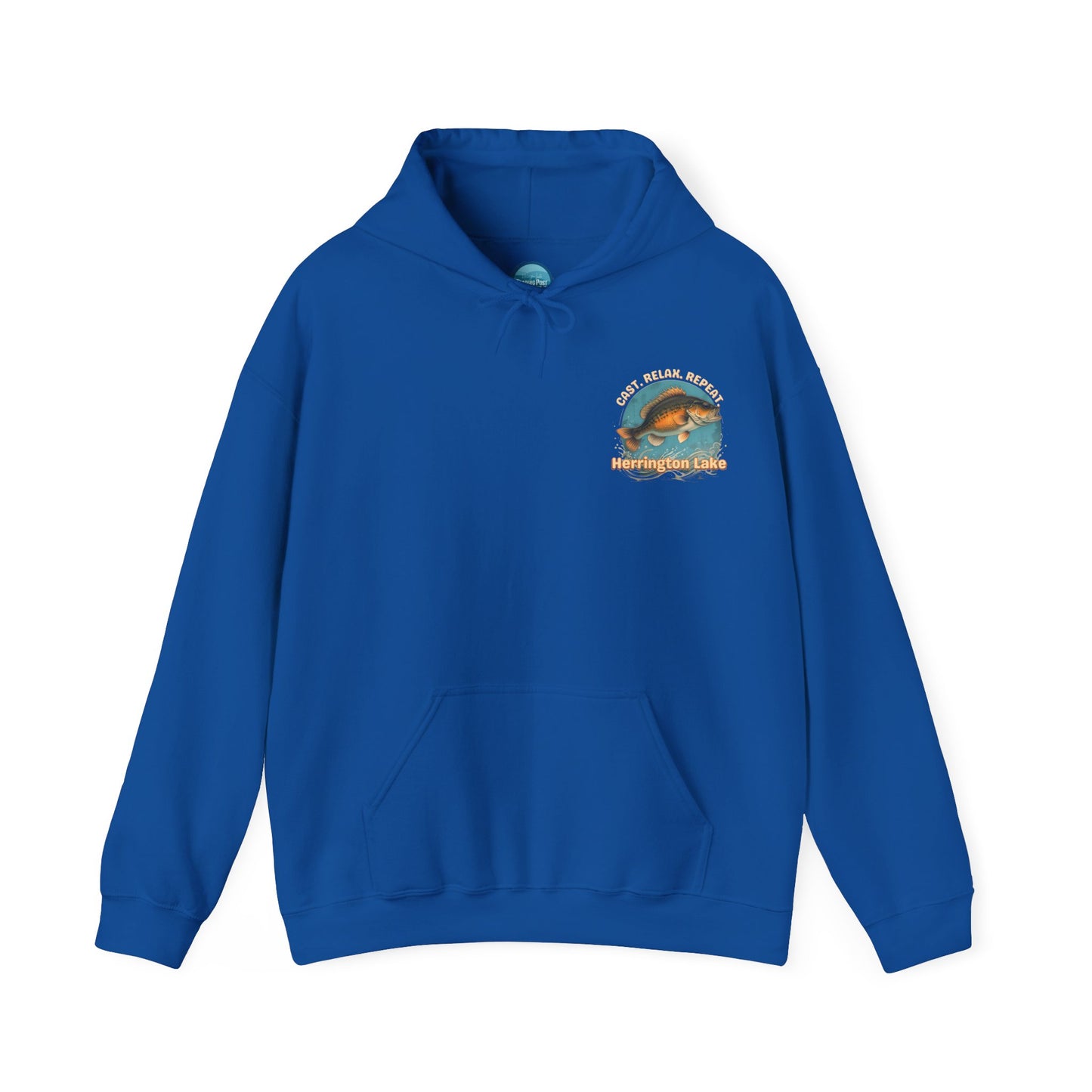 Cast. Relax. Repeat. Herrington Lake Double-Sided Unisex Heavy Blend™ Hooded Sweatshirt