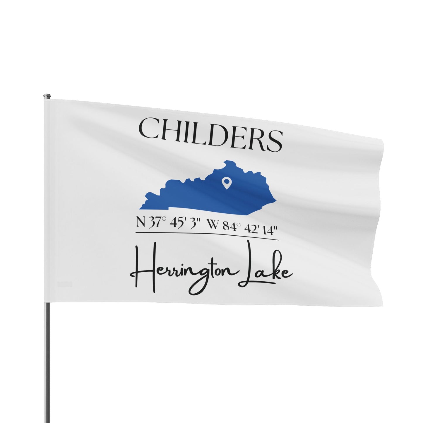 Personalized Custom Herrington Lake Name & Coordinates Flag