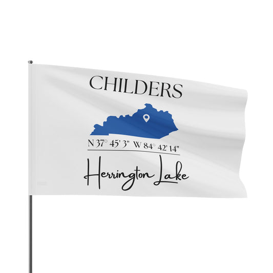 Personalized Custom Herrington Lake Name & Coordinates Flag