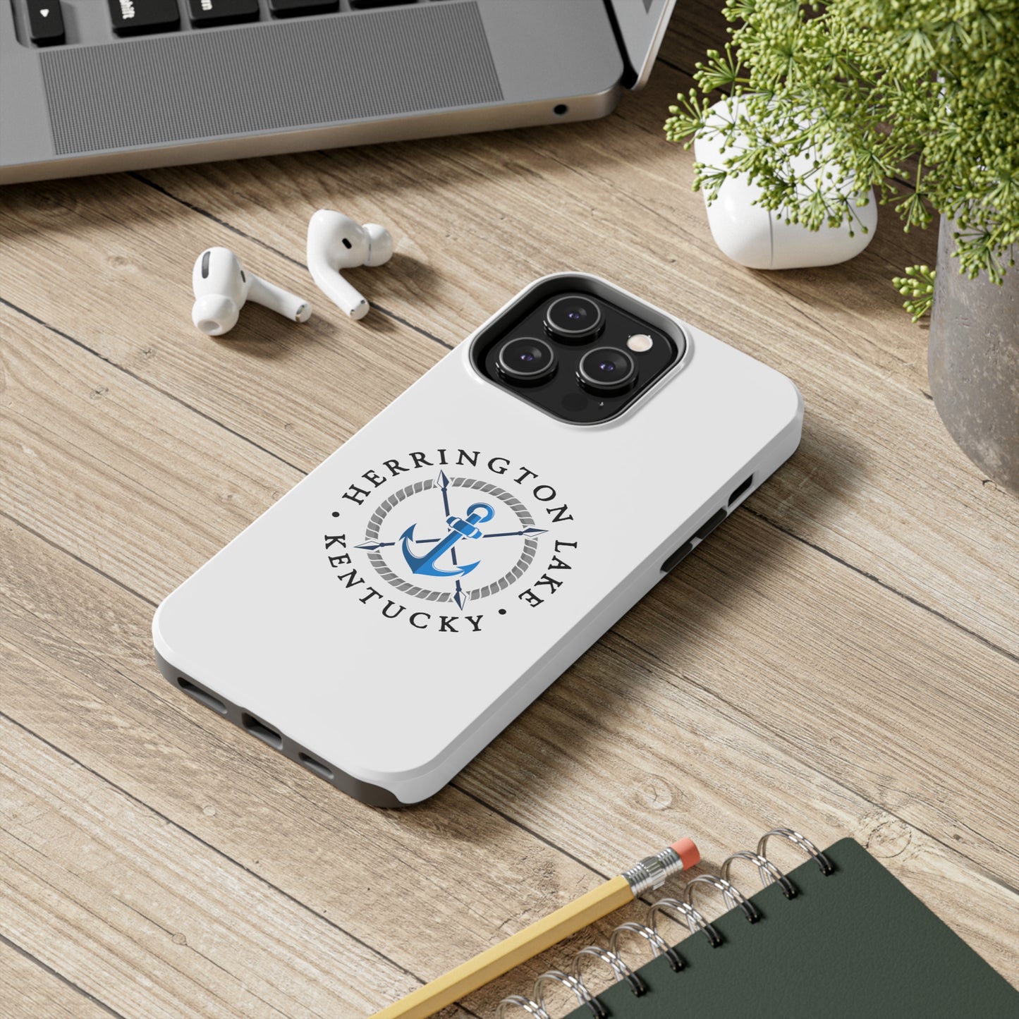 Herrington Lake Nautical Tough Phone Cases, White